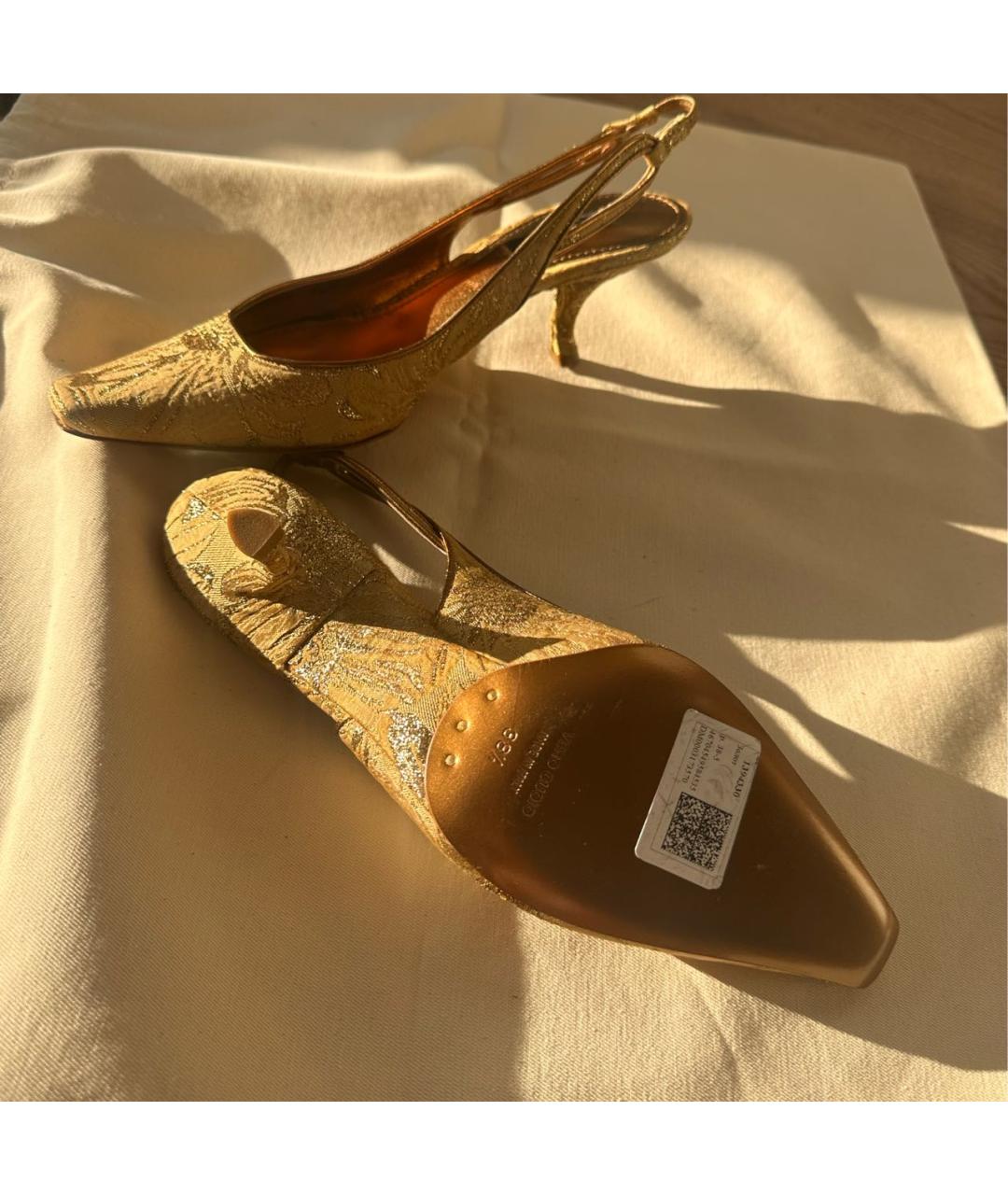 DOLCE&GABBANA Золотые босоножки, фото 6