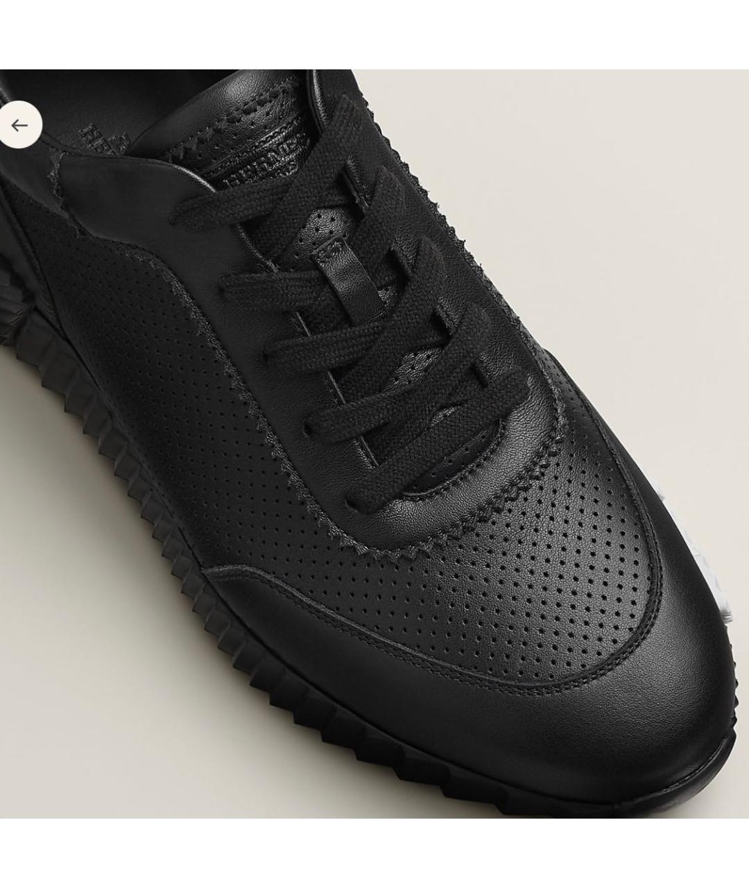 HERMES Черные кожаные низкие кроссовки / кеды, фото 5