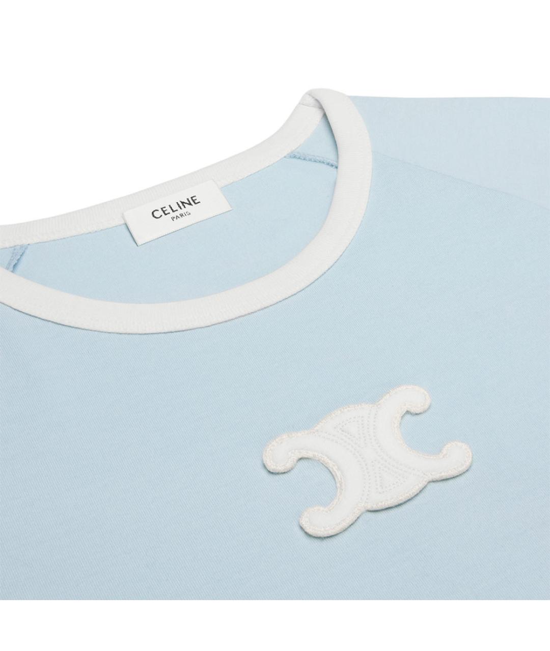 CELINE Голубая футболка, фото 3