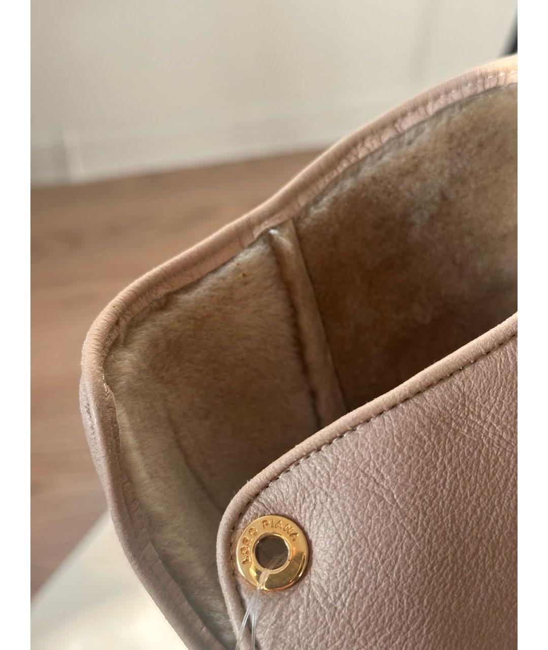 LORO PIANA Бежевые кожаные сапоги, фото 5