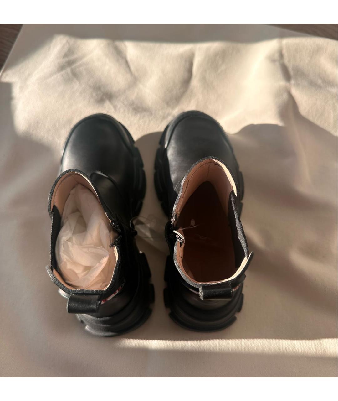 GUCCI Черные кожаные ботинки, фото 3