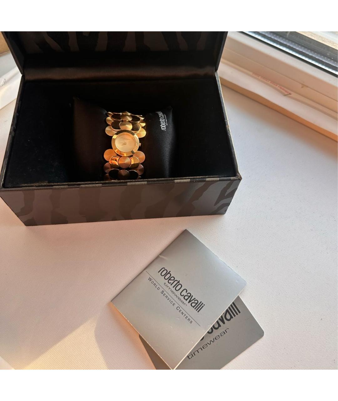 ROBERTO CAVALLI Золотые металлические часы, фото 4