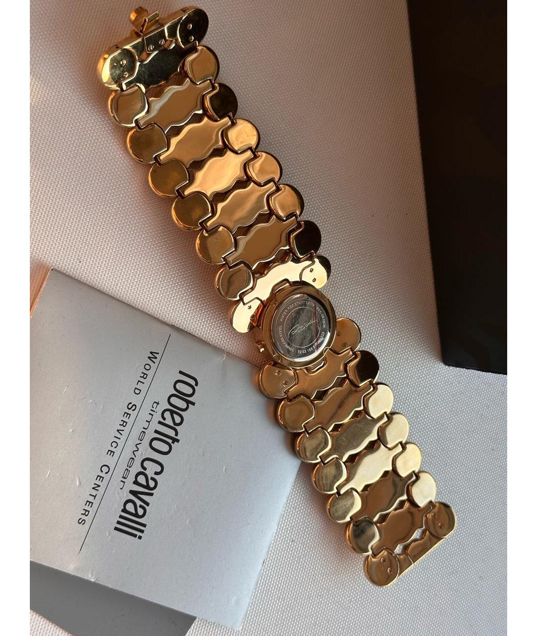 ROBERTO CAVALLI Золотые металлические часы, фото 2