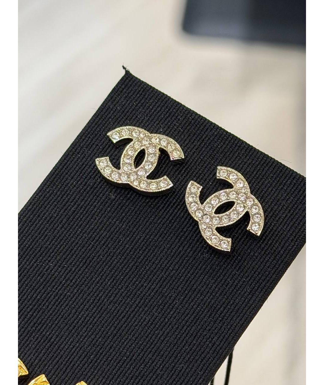 CHANEL Золотые металлические серьги, фото 6