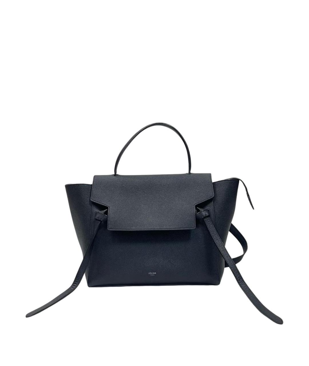 CELINE Темно-синяя кожаная сумка с короткими ручками, фото 1