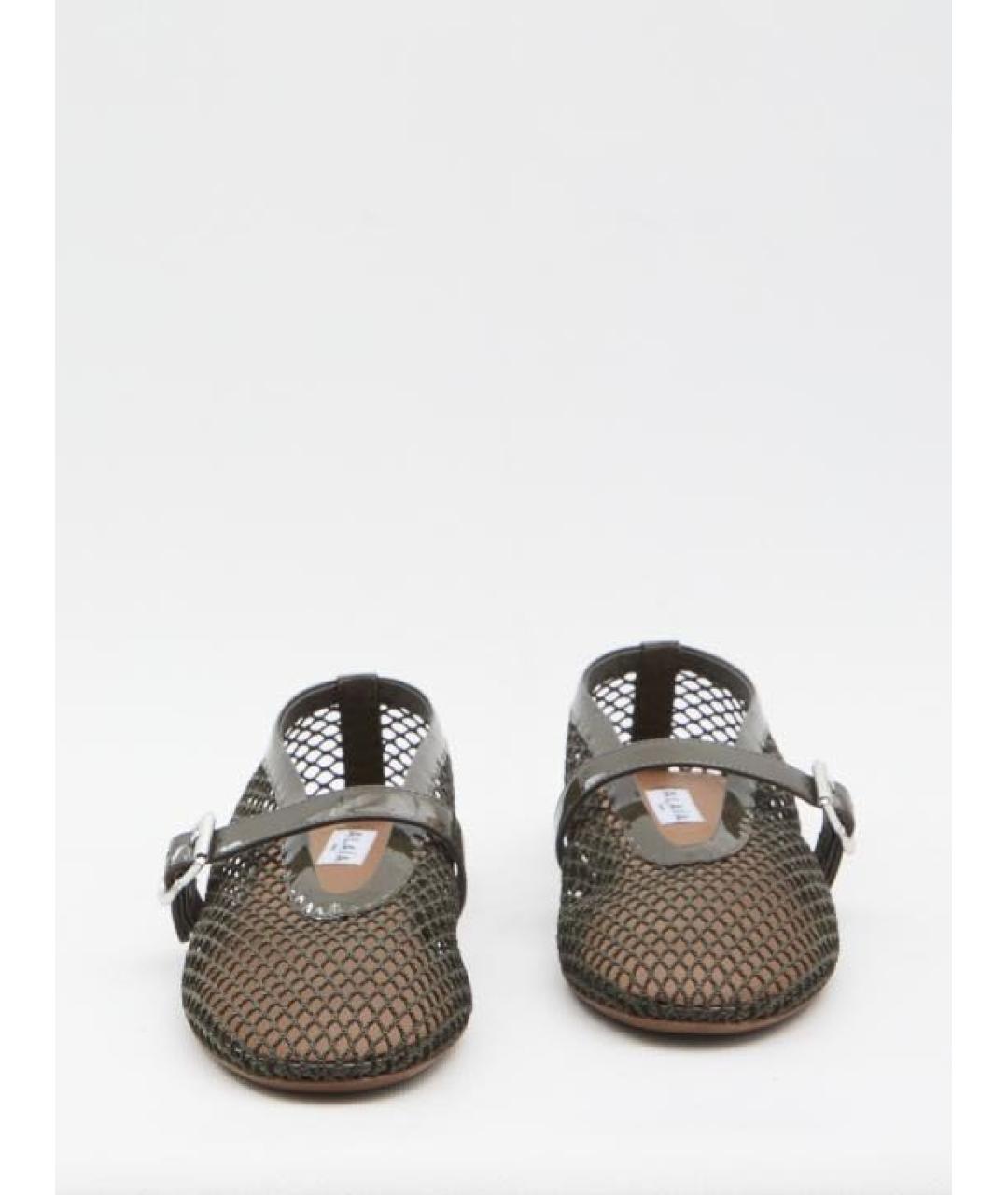 ALAIA Хаки текстильные балетки, фото 6