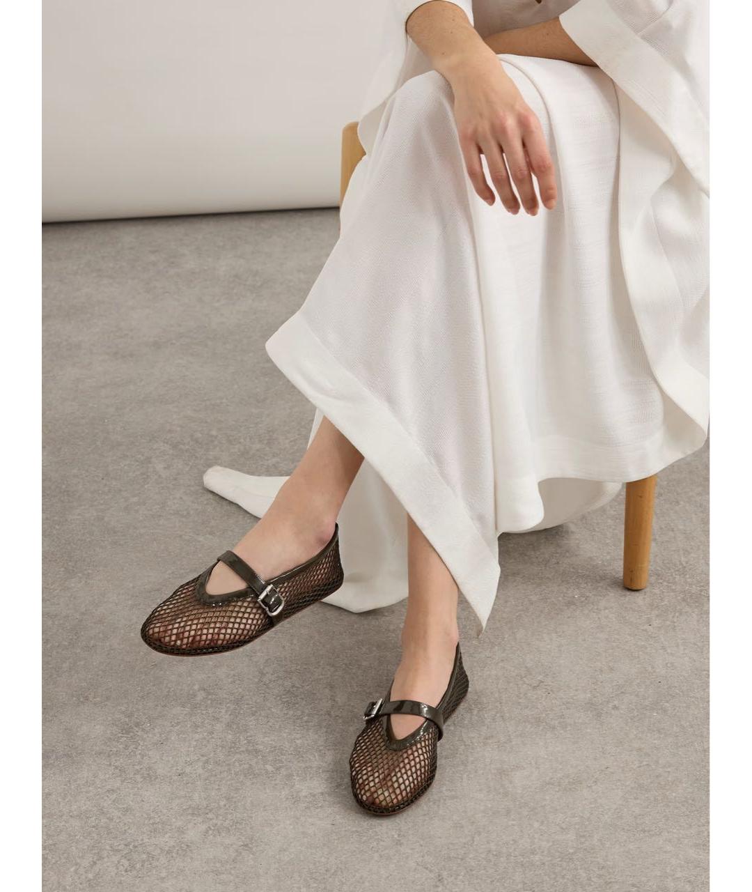 ALAIA Хаки текстильные балетки, фото 2