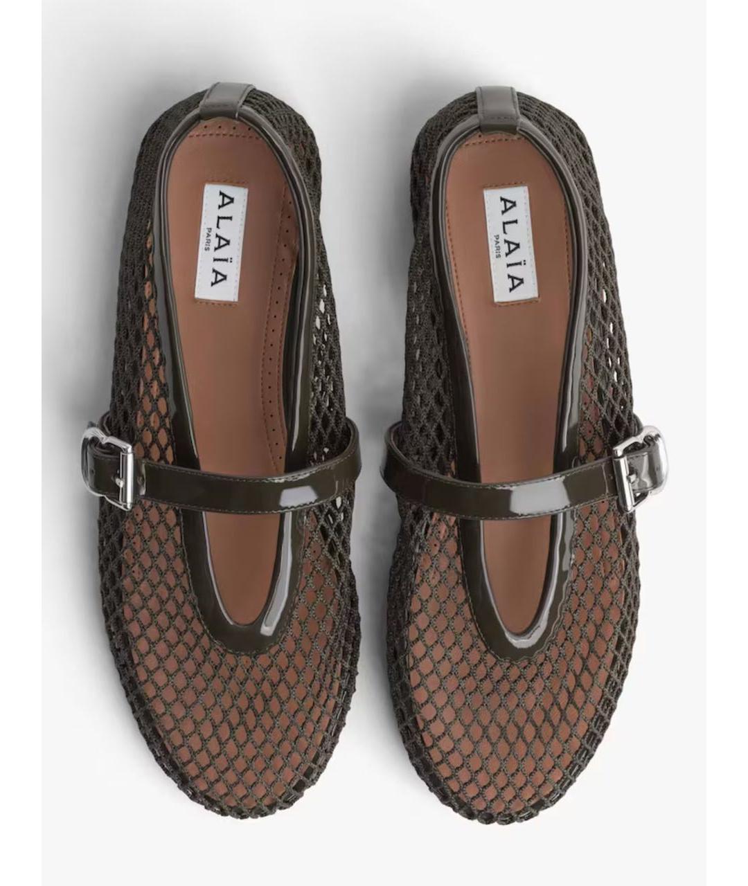 ALAIA Хаки текстильные балетки, фото 3