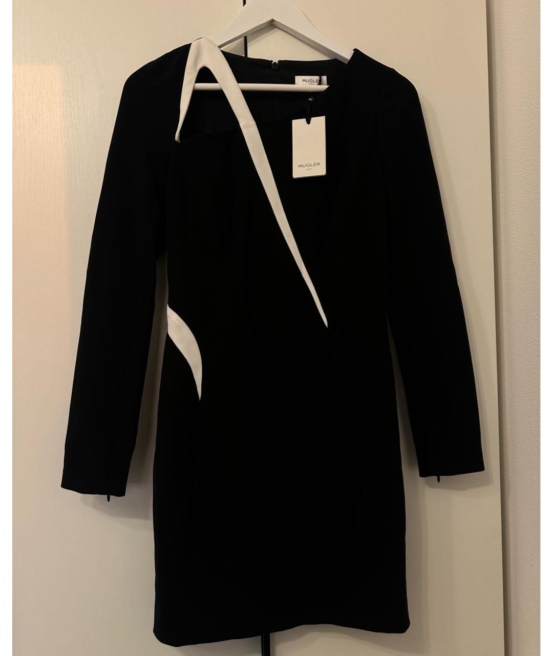 MUGLER Черное полиэстеровое коктейльное платье, фото 4