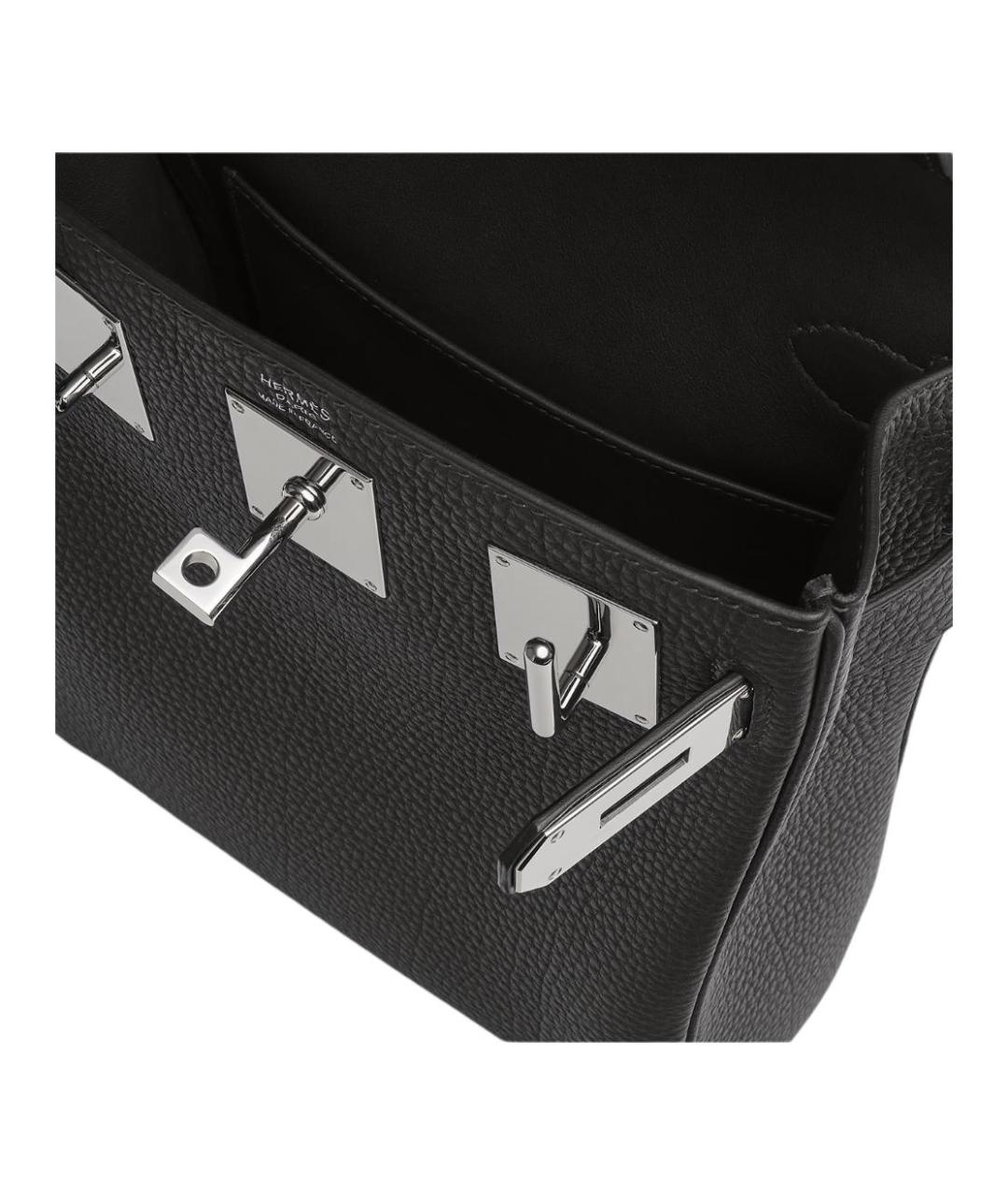 HERMES Черная кожаная сумка на плечо, фото 4