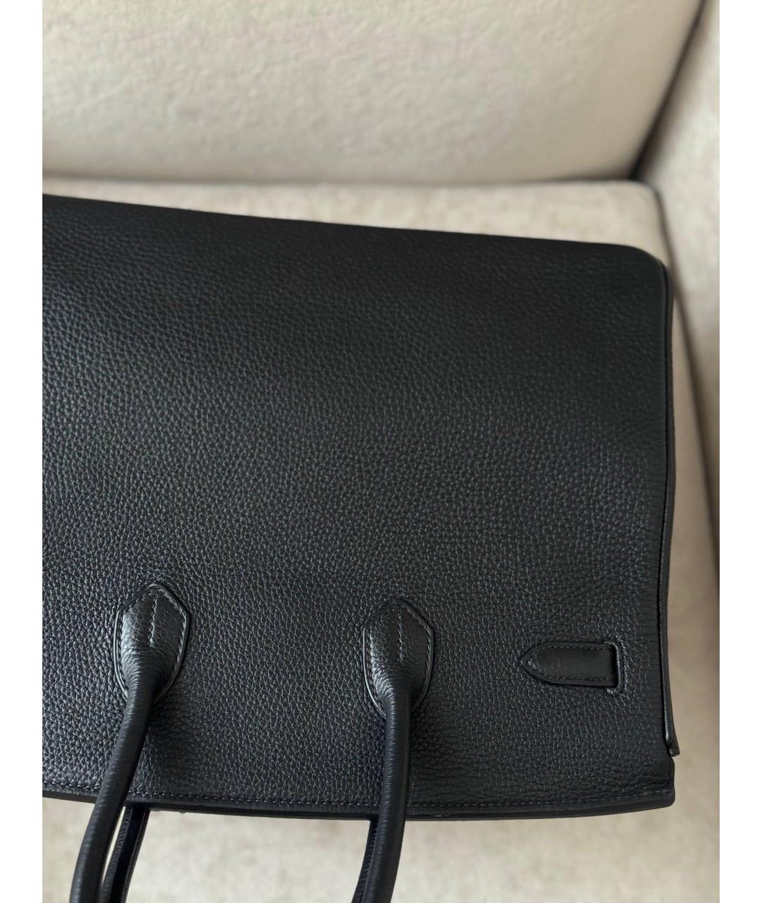 HERMES Черная кожаная сумка с короткими ручками, фото 7