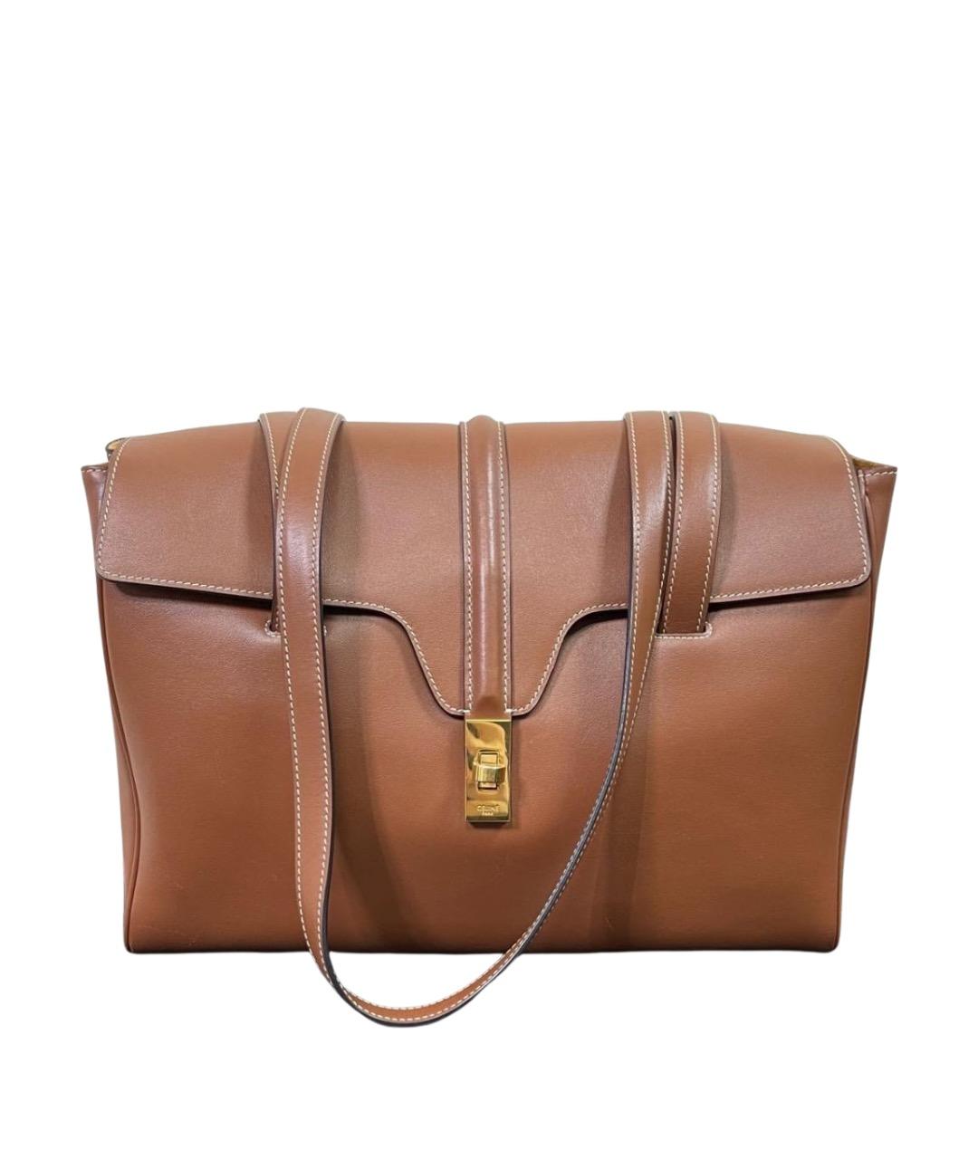 CELINE Коричневая кожаная сумка через плечо, фото 1