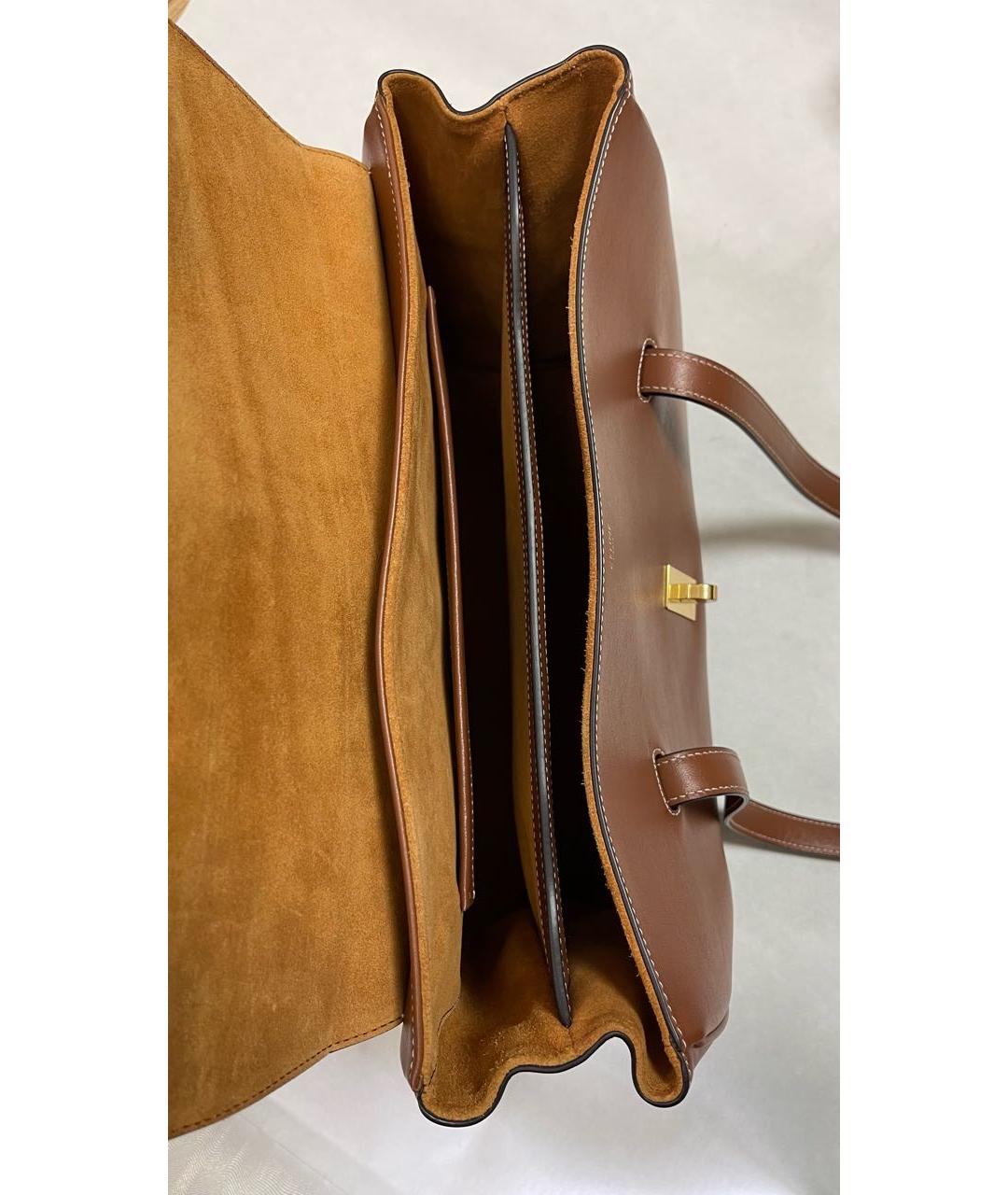 CELINE Коричневая кожаная сумка через плечо, фото 5