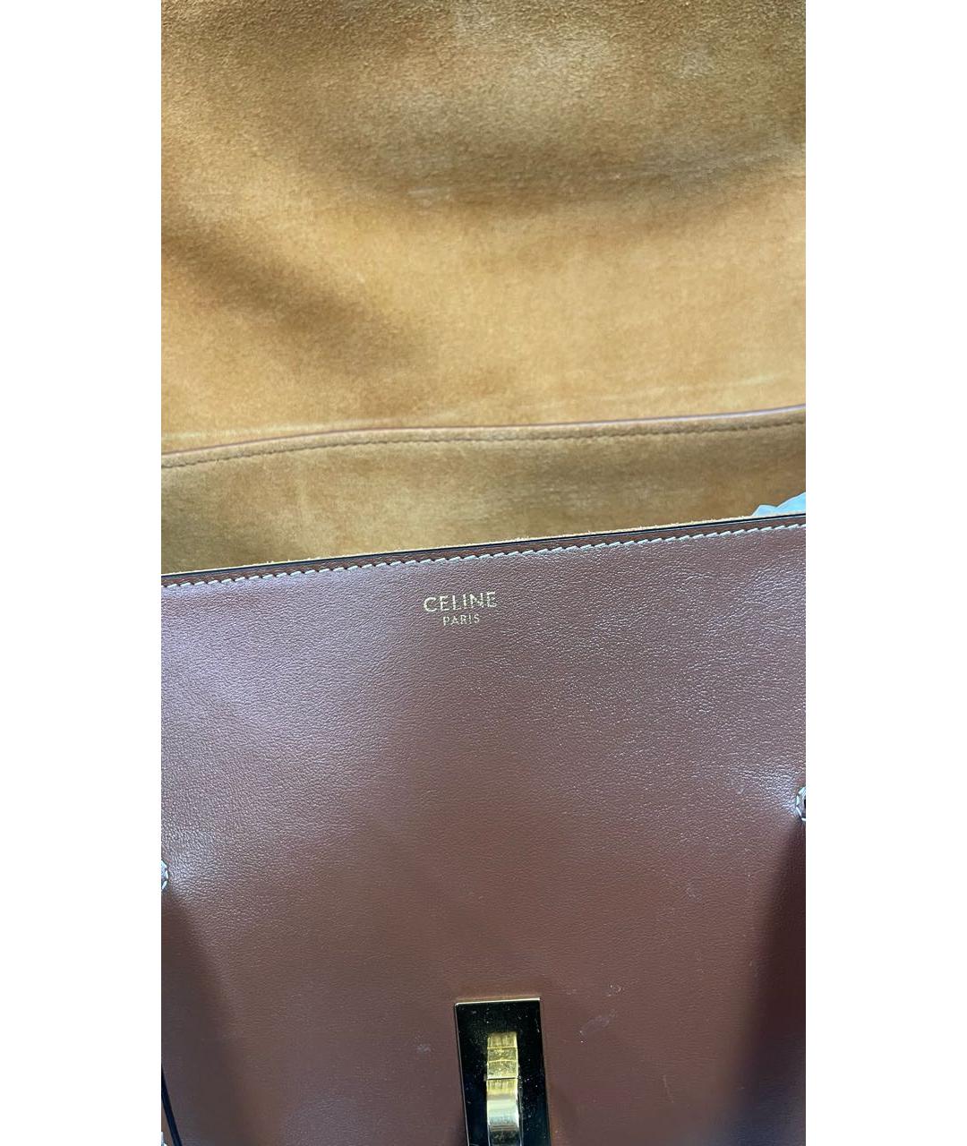 CELINE Коричневая кожаная сумка через плечо, фото 7