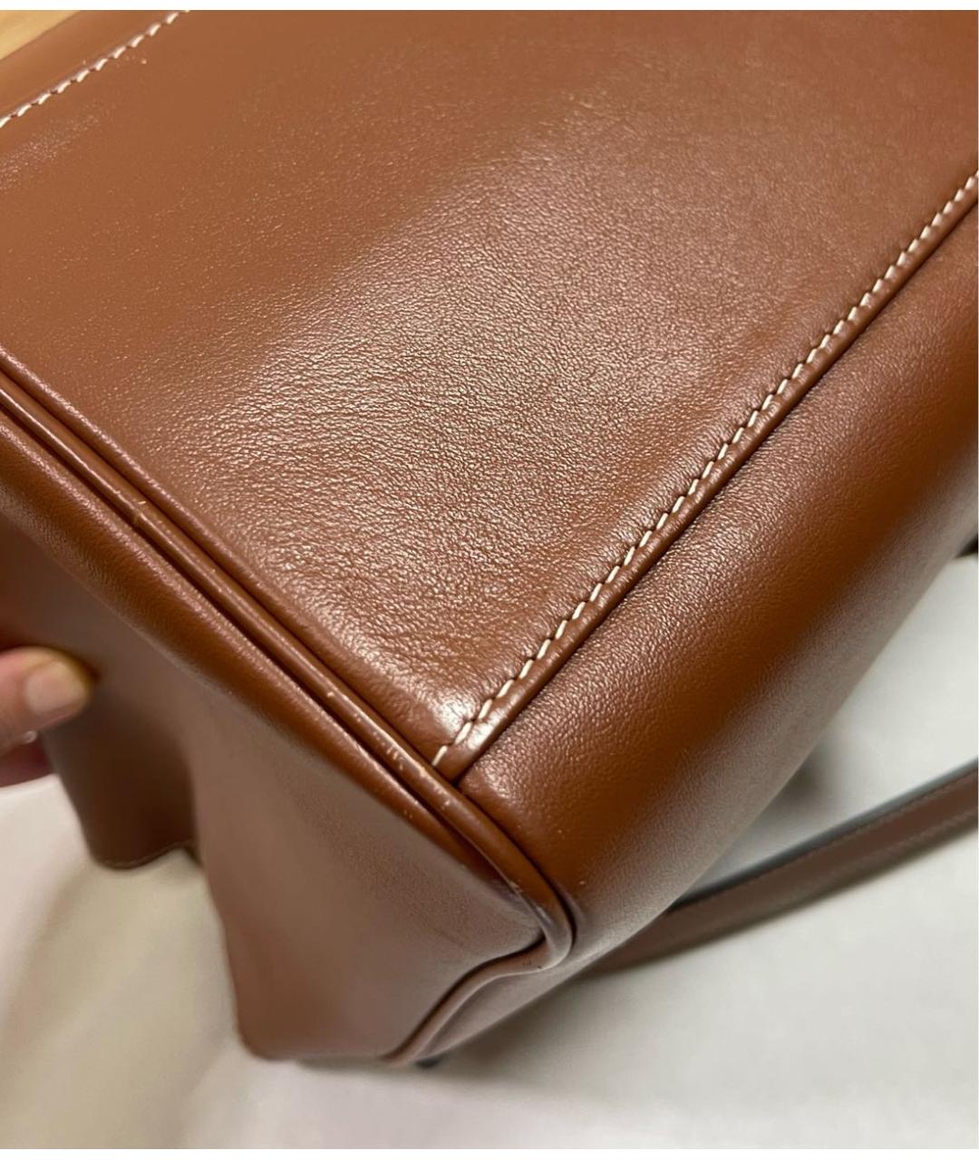 CELINE Коричневая кожаная сумка через плечо, фото 8