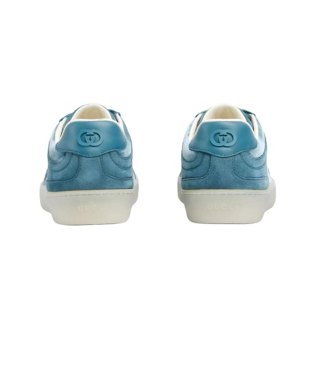 GUCCI Бирюзовые замшевые кеды, фото 4