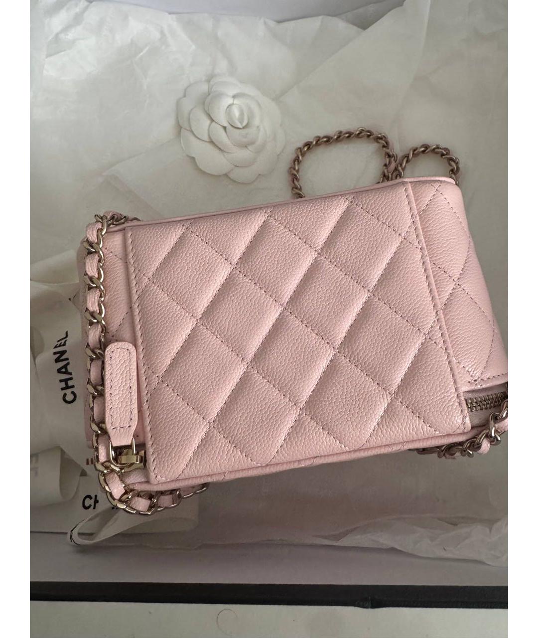 CHANEL Розовая кожаная сумка через плечо, фото 6