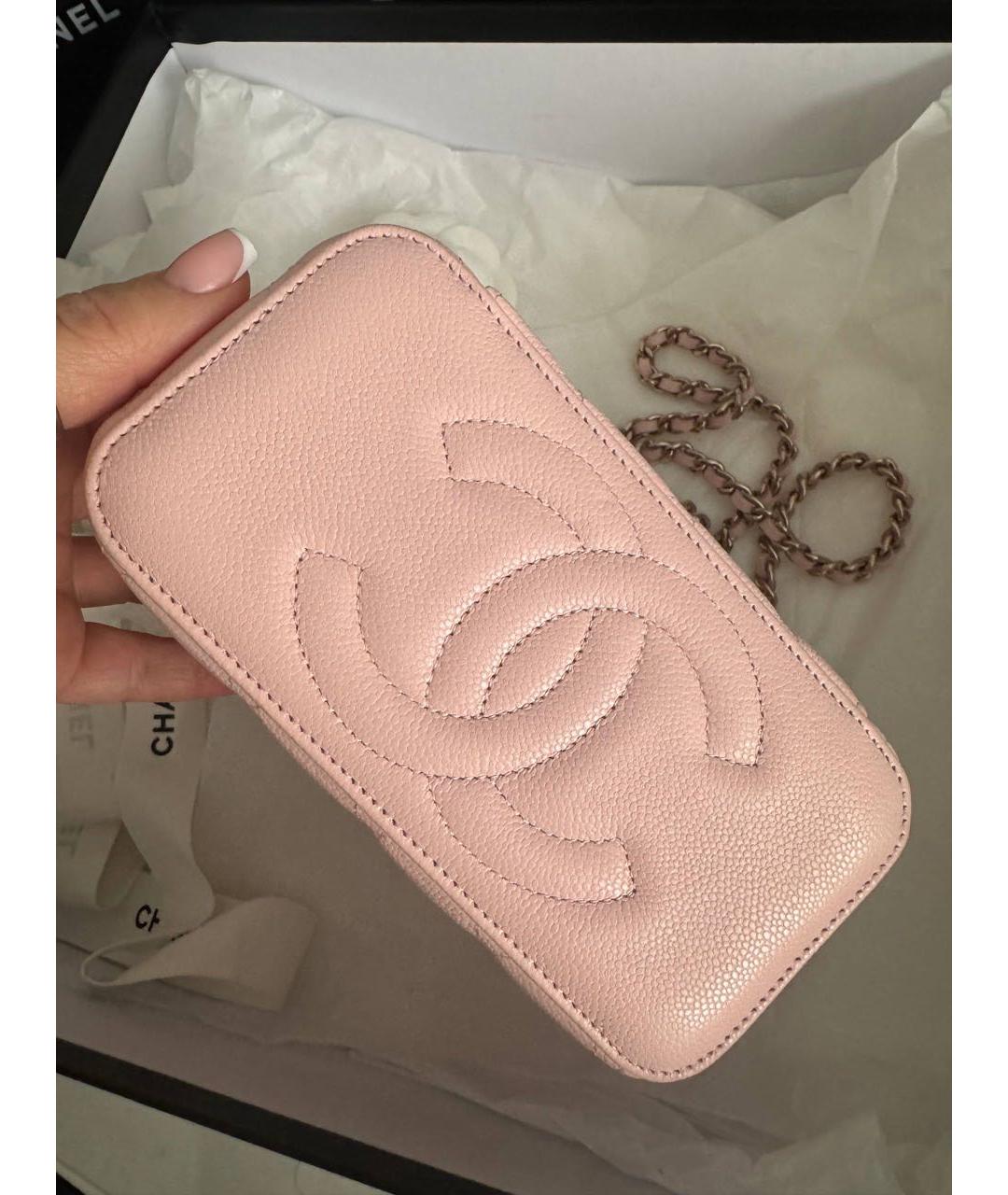CHANEL Розовая кожаная сумка через плечо, фото 3