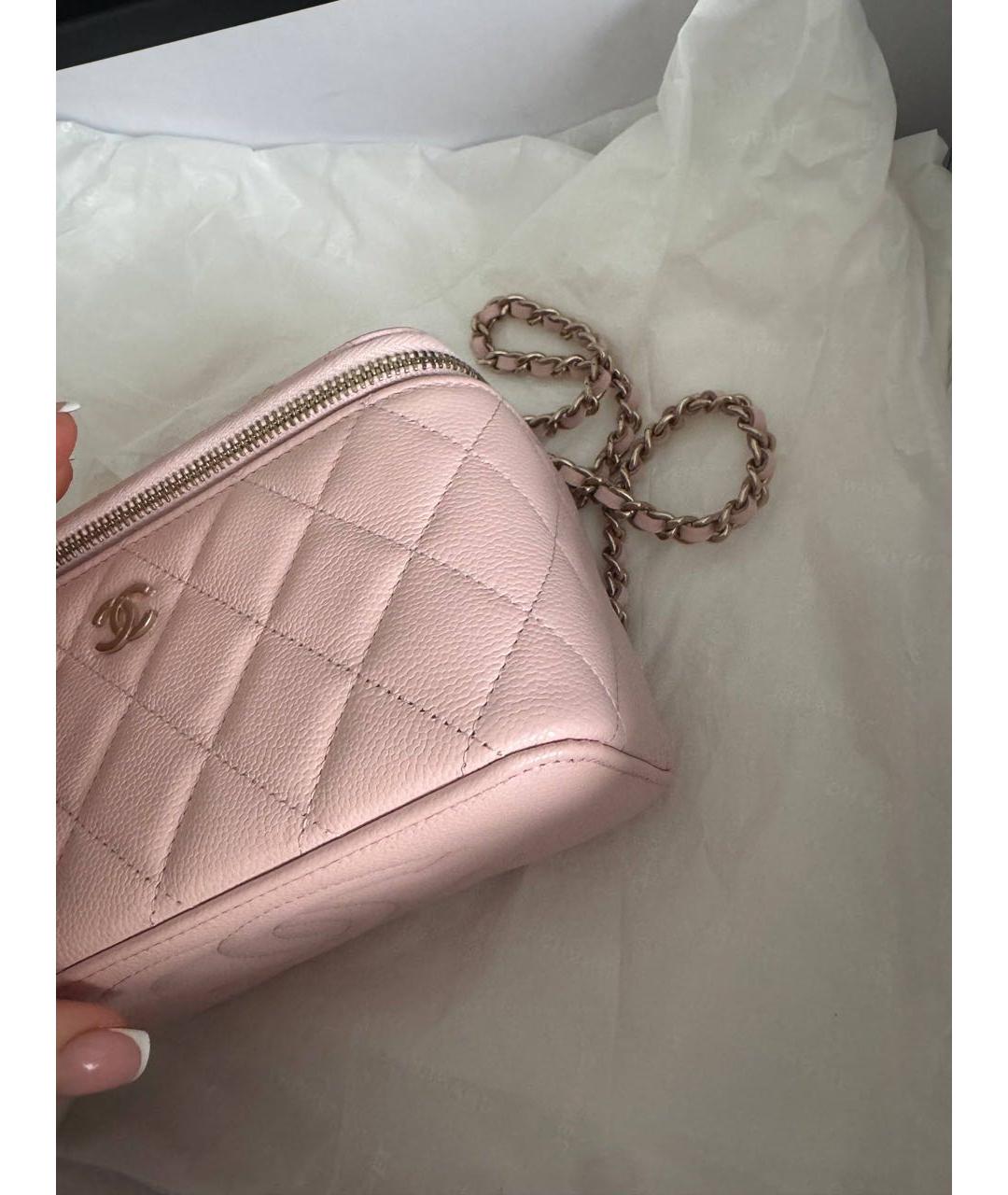 CHANEL Розовая кожаная сумка через плечо, фото 8