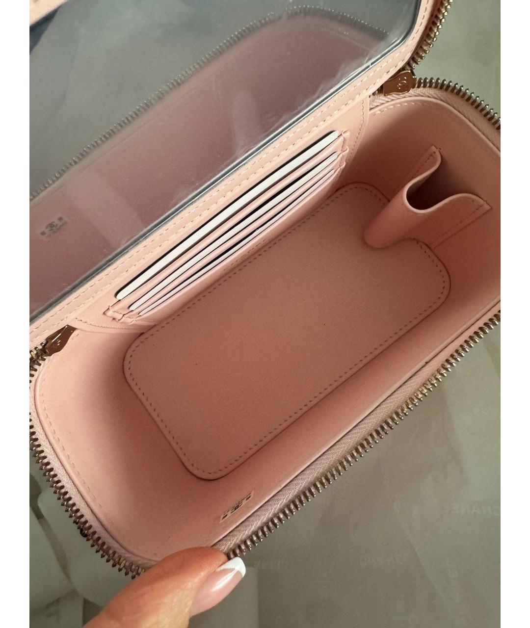 CHANEL Розовая кожаная сумка через плечо, фото 5