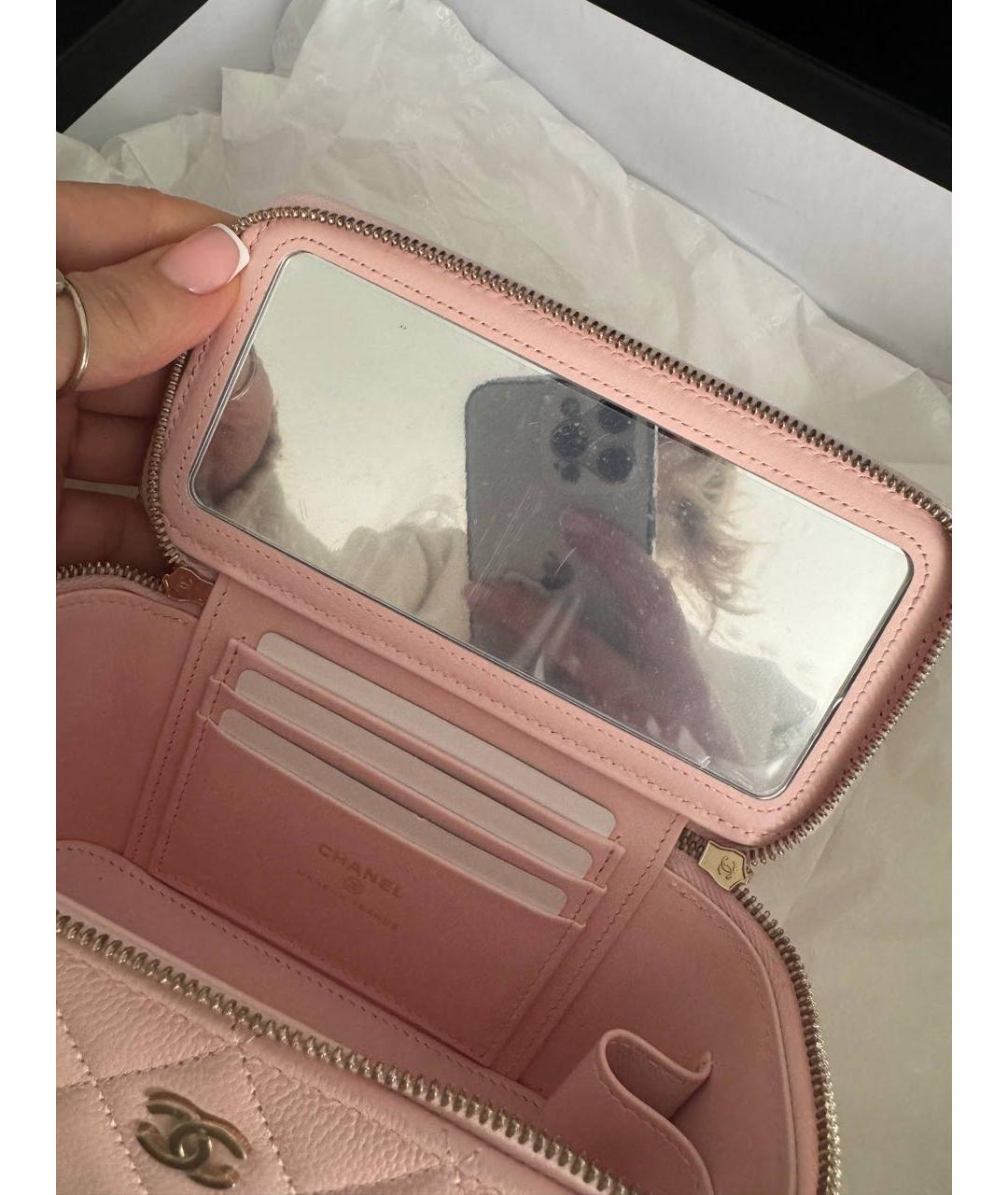 CHANEL Розовая кожаная сумка через плечо, фото 4