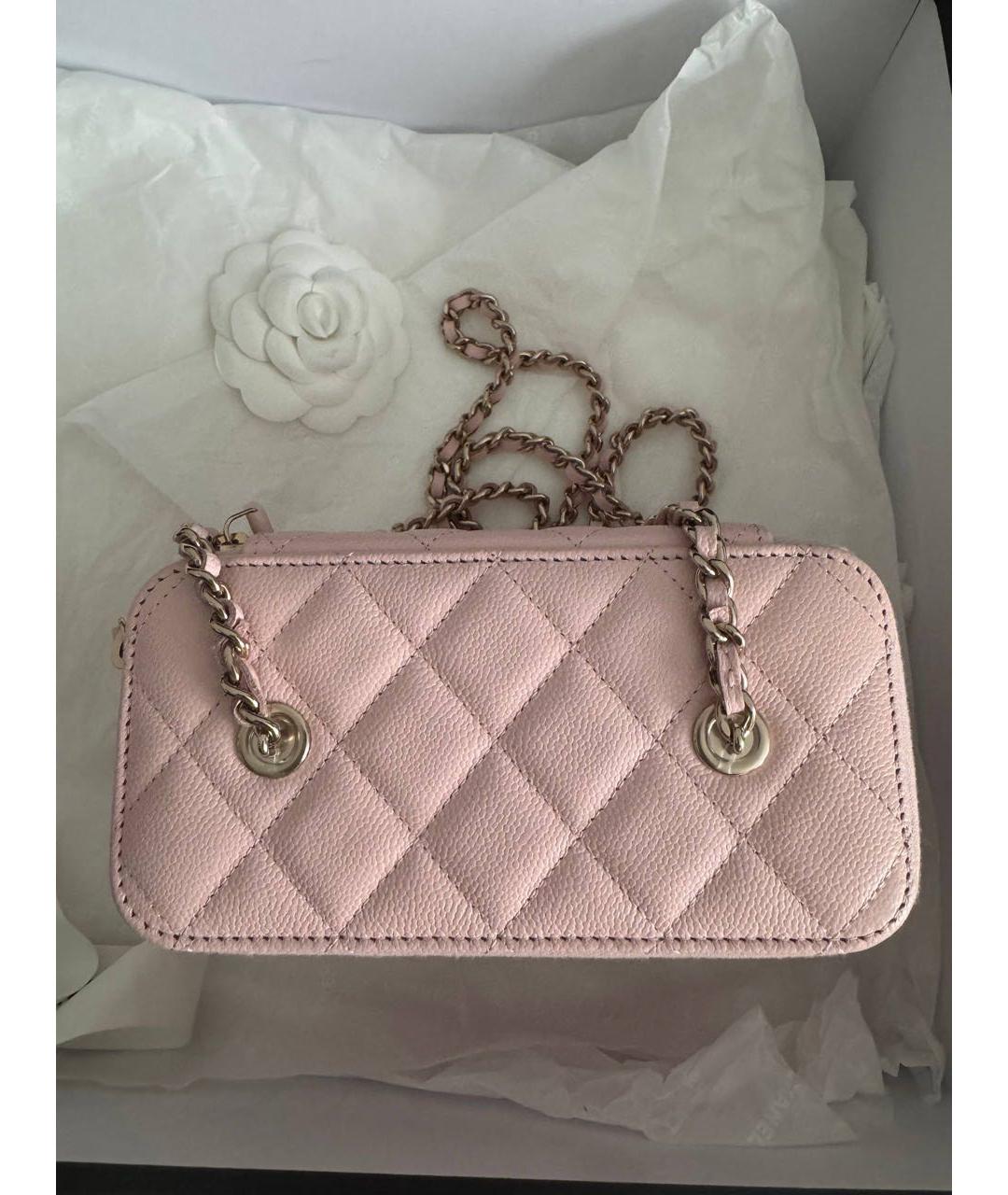CHANEL Розовая кожаная сумка через плечо, фото 2