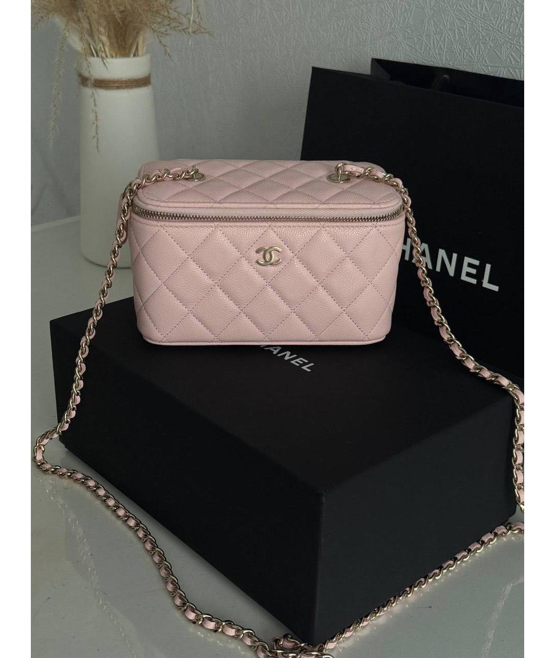 CHANEL Розовая кожаная сумка через плечо, фото 9
