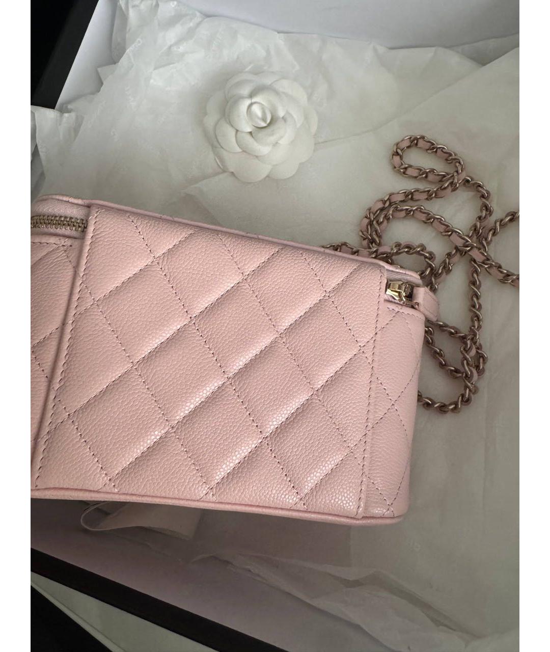 CHANEL Розовая кожаная сумка через плечо, фото 7