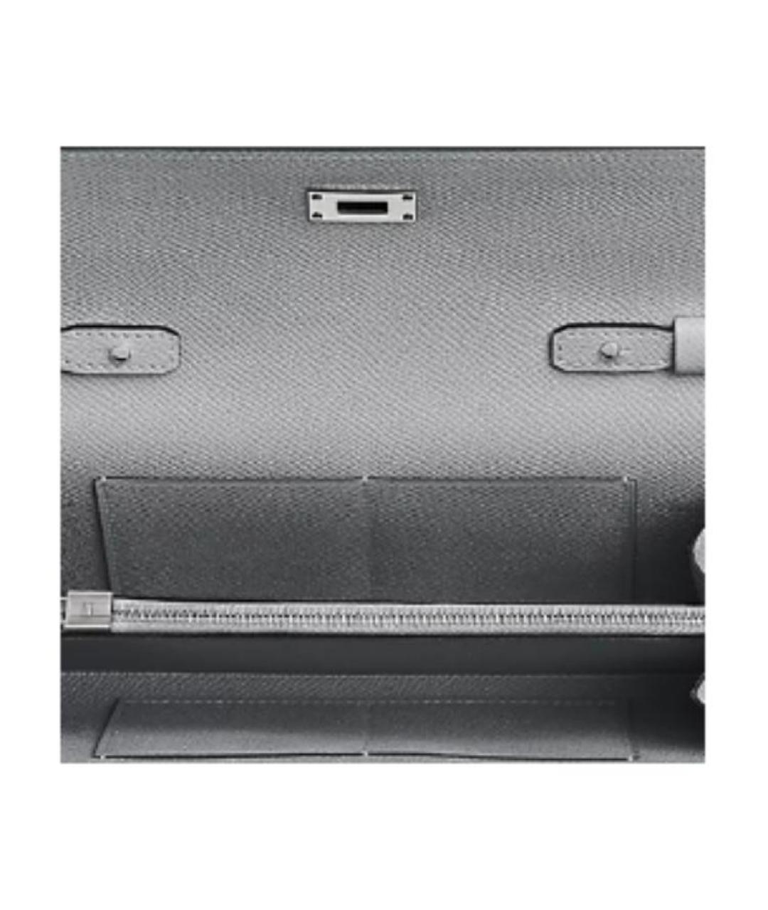 HERMES Серый кожаный кошелек, фото 4