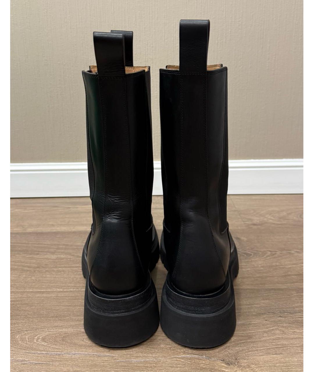 BOTTEGA VENETA Черные кожаные полусапоги, фото 4