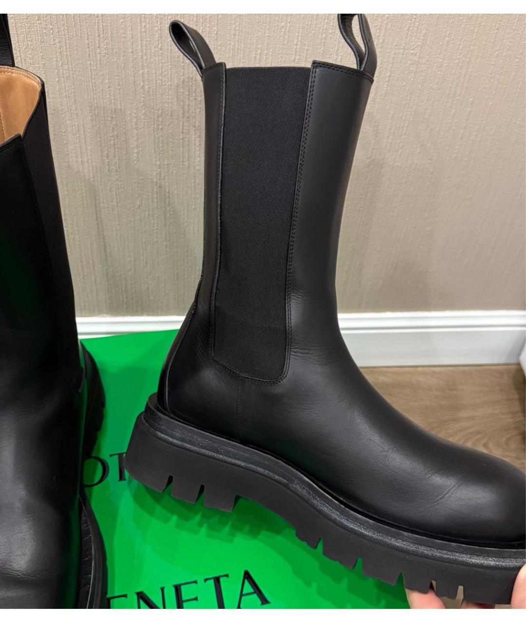BOTTEGA VENETA Черные кожаные полусапоги, фото 7