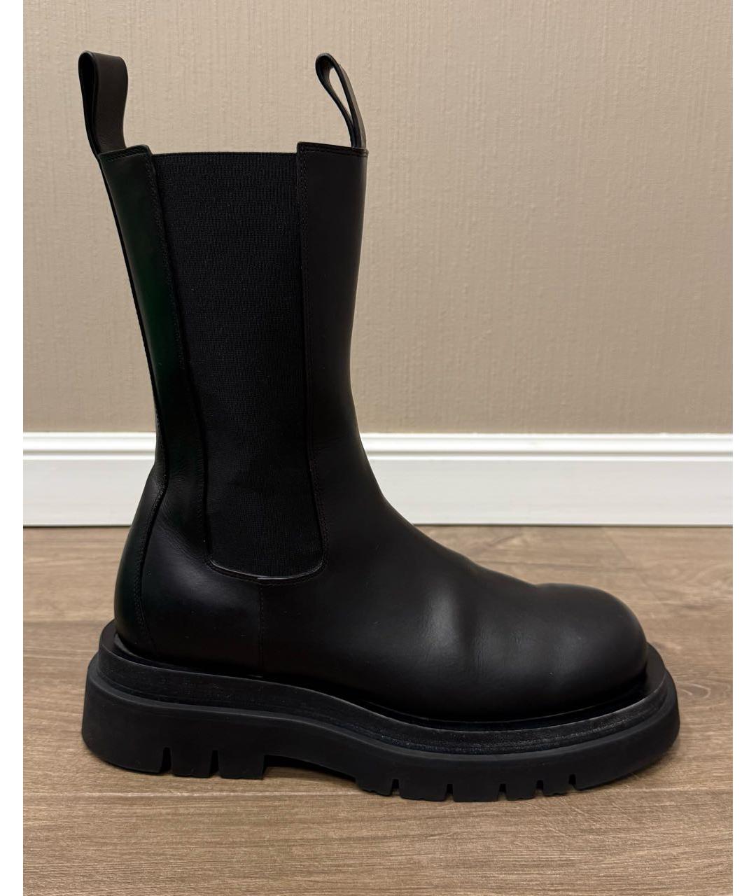BOTTEGA VENETA Черные кожаные полусапоги, фото 8