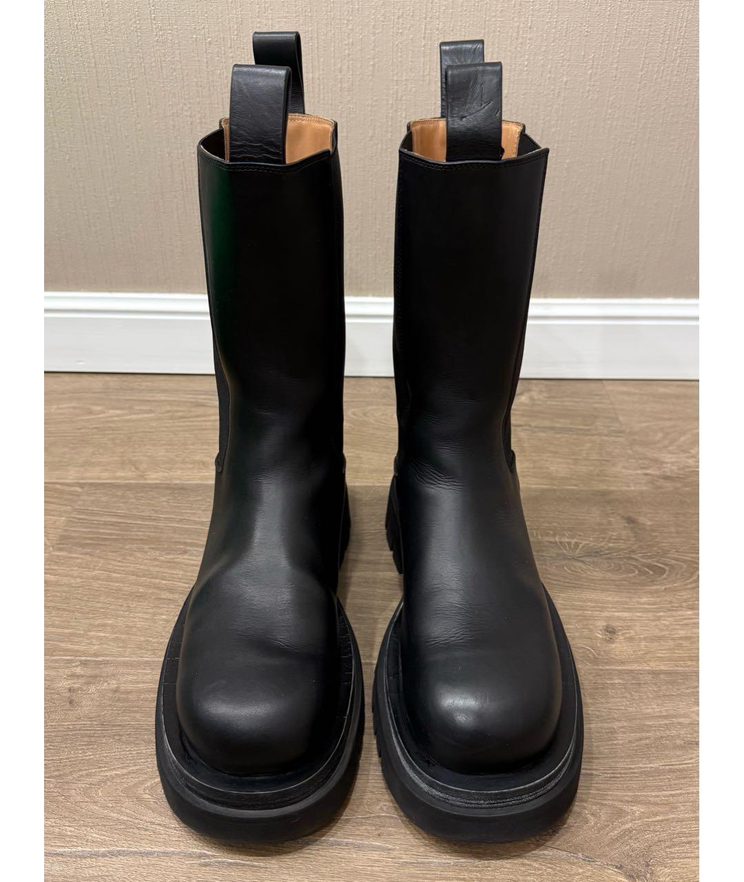 BOTTEGA VENETA Черные кожаные полусапоги, фото 2