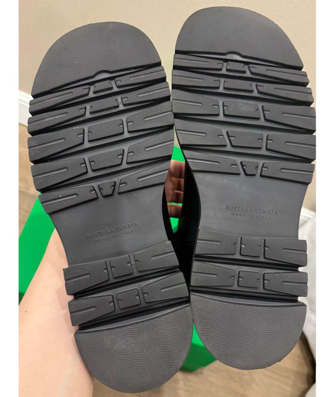BOTTEGA VENETA Черные кожаные полусапоги, фото 6