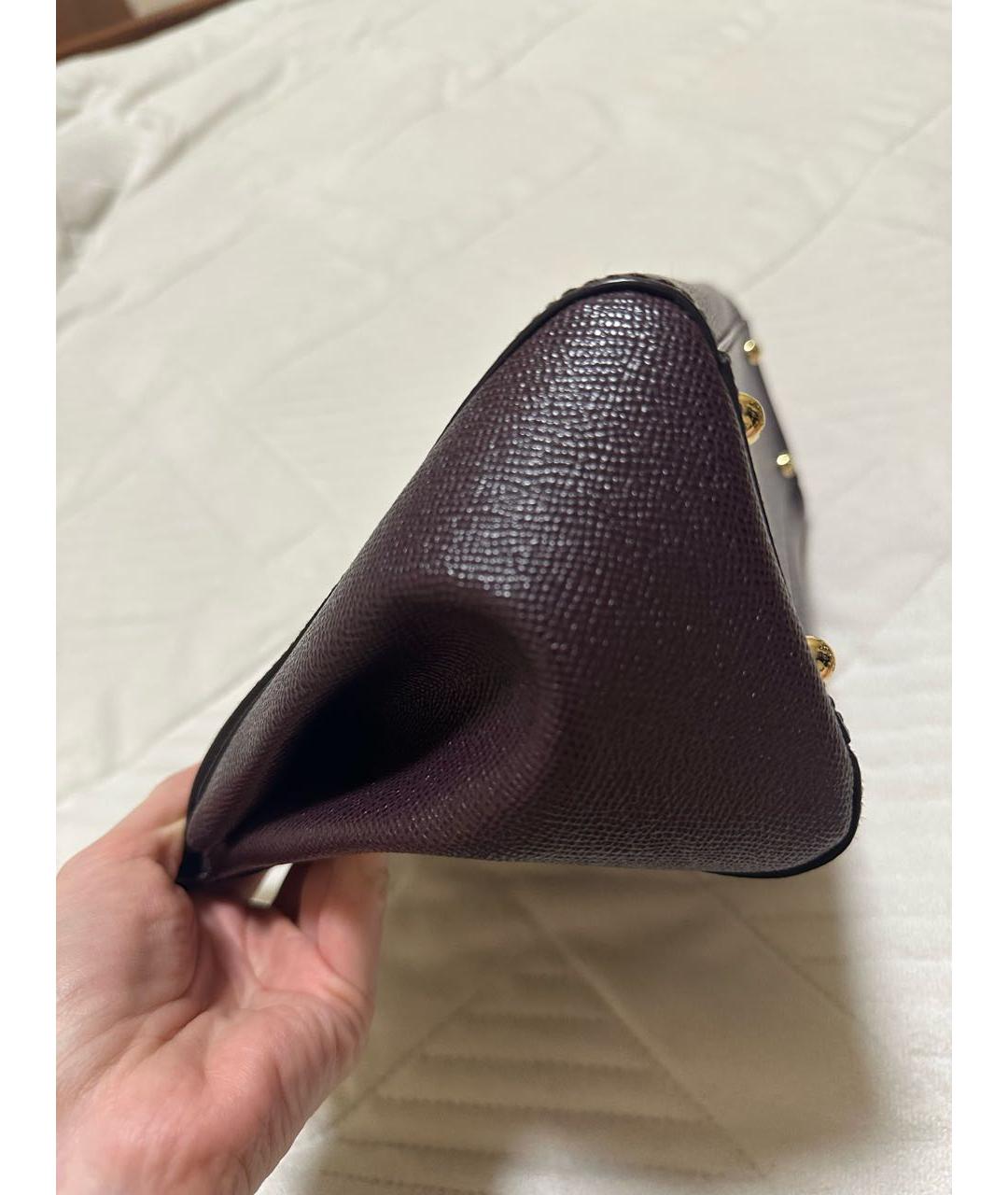 DOLCE&GABBANA Бордовая кожаная сумка через плечо, фото 5