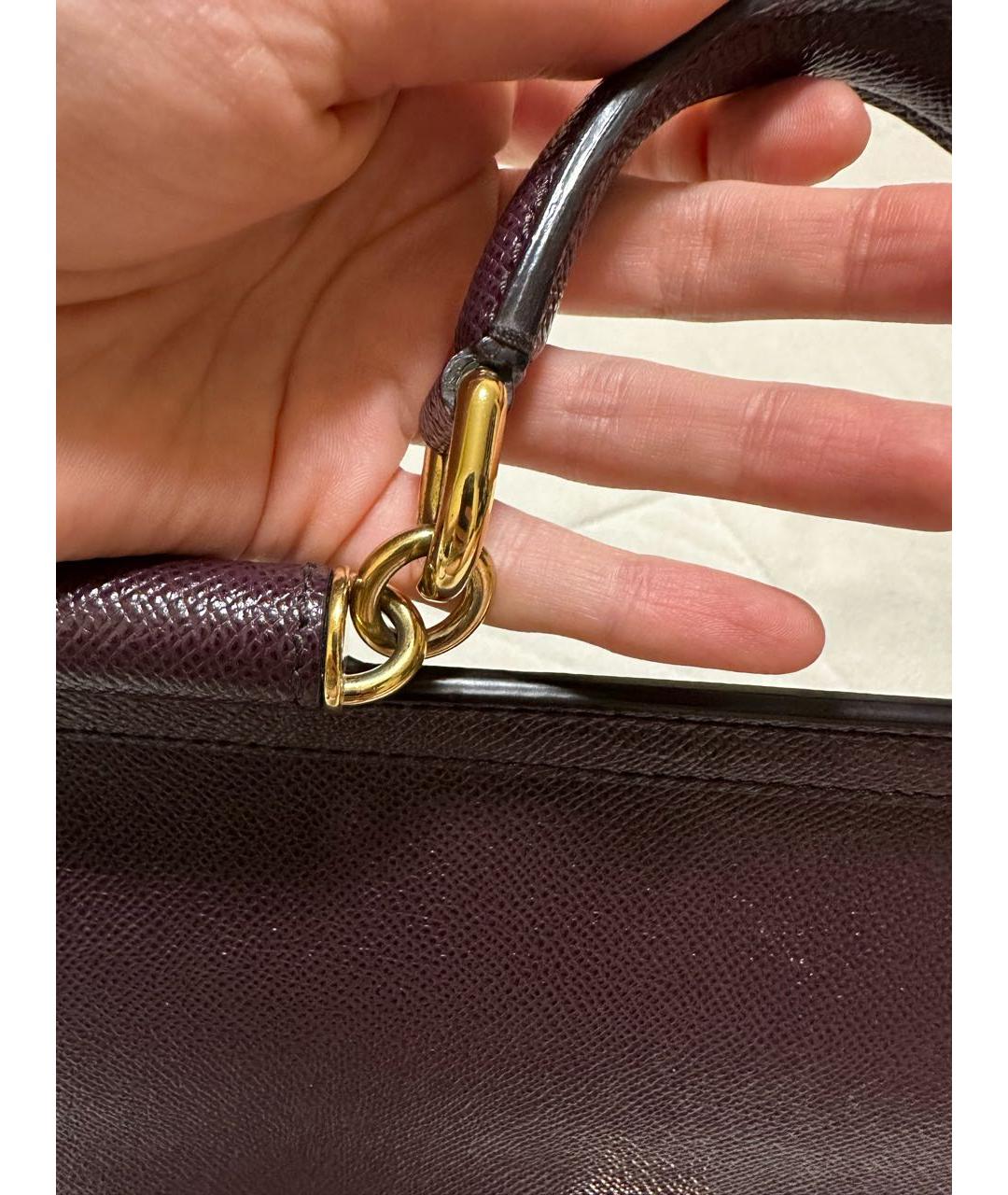 DOLCE&GABBANA Бордовая кожаная сумка через плечо, фото 2