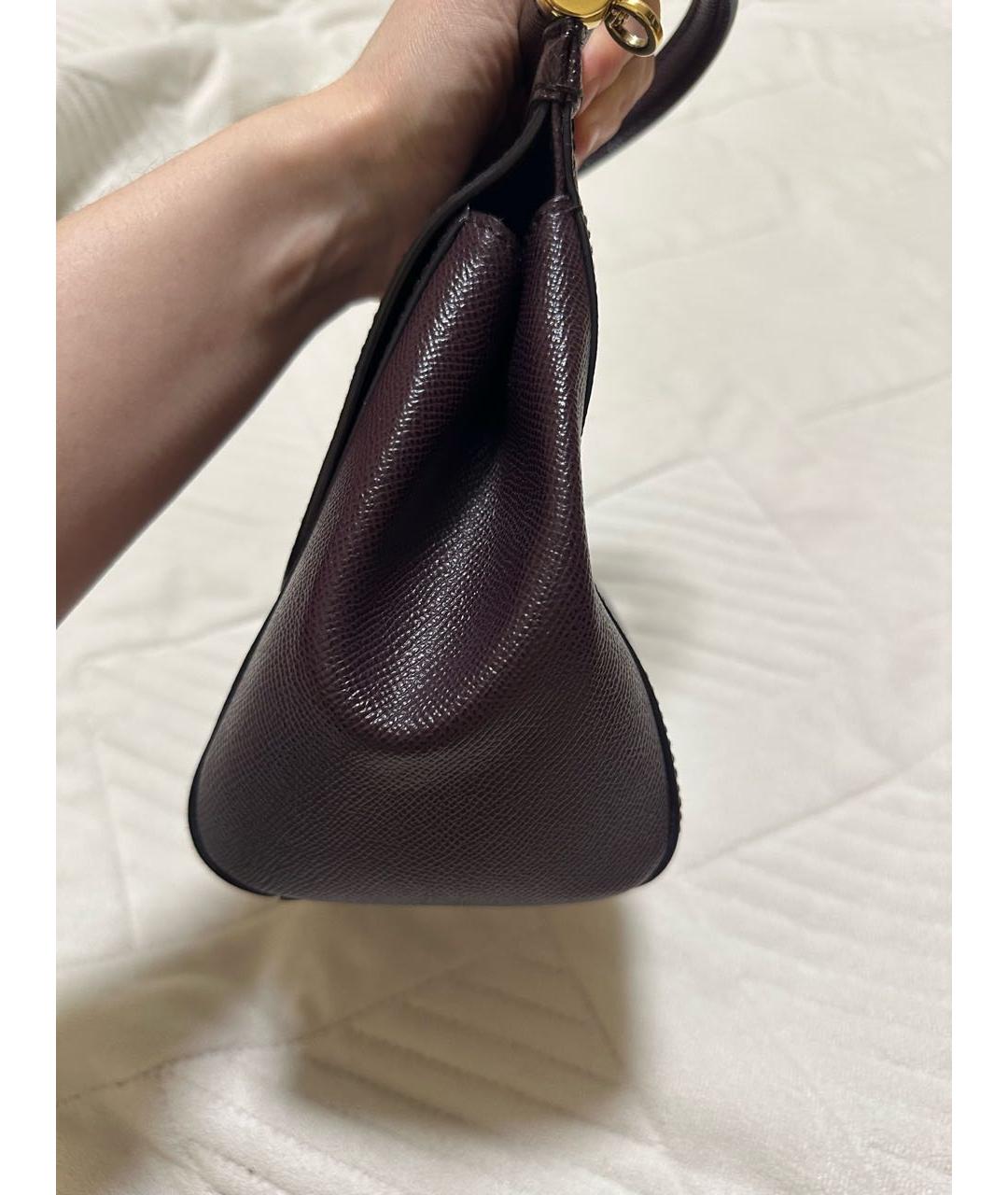 DOLCE&GABBANA Бордовая кожаная сумка через плечо, фото 7