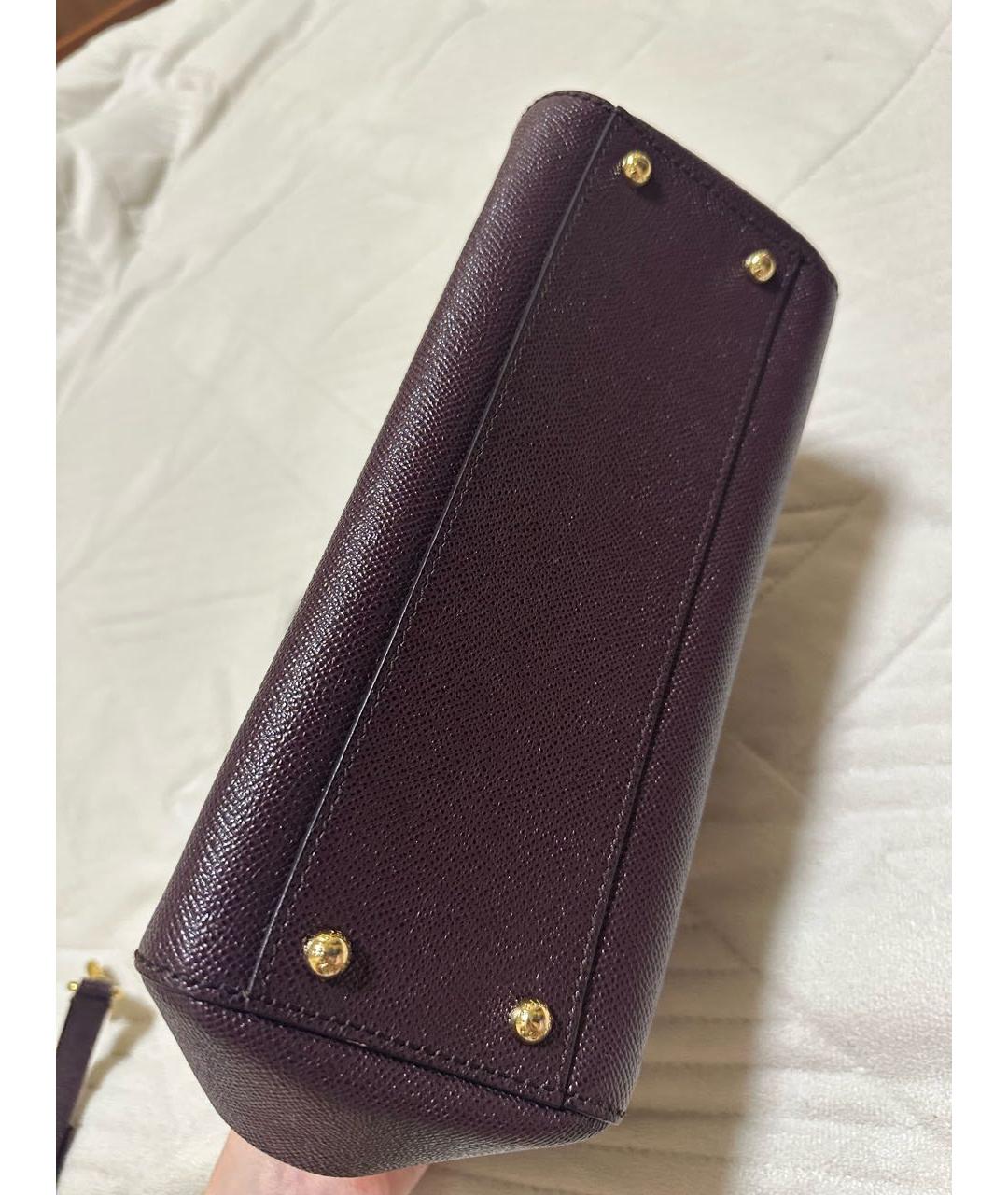 DOLCE&GABBANA Бордовая кожаная сумка через плечо, фото 4