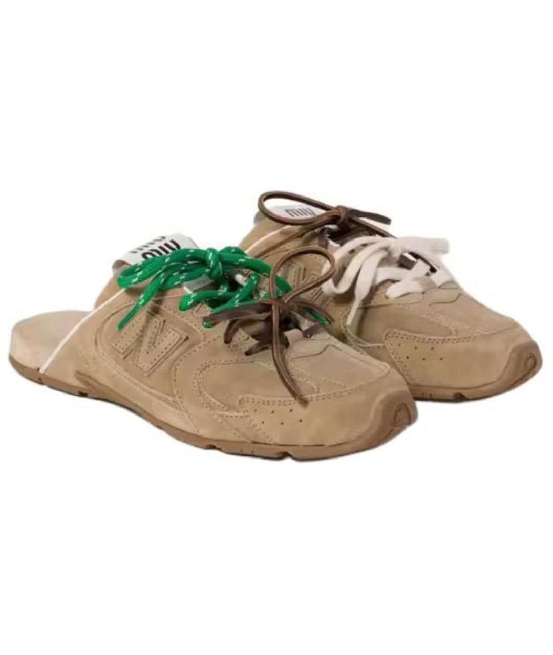 MIU MIU Коричневые мюли, фото 4