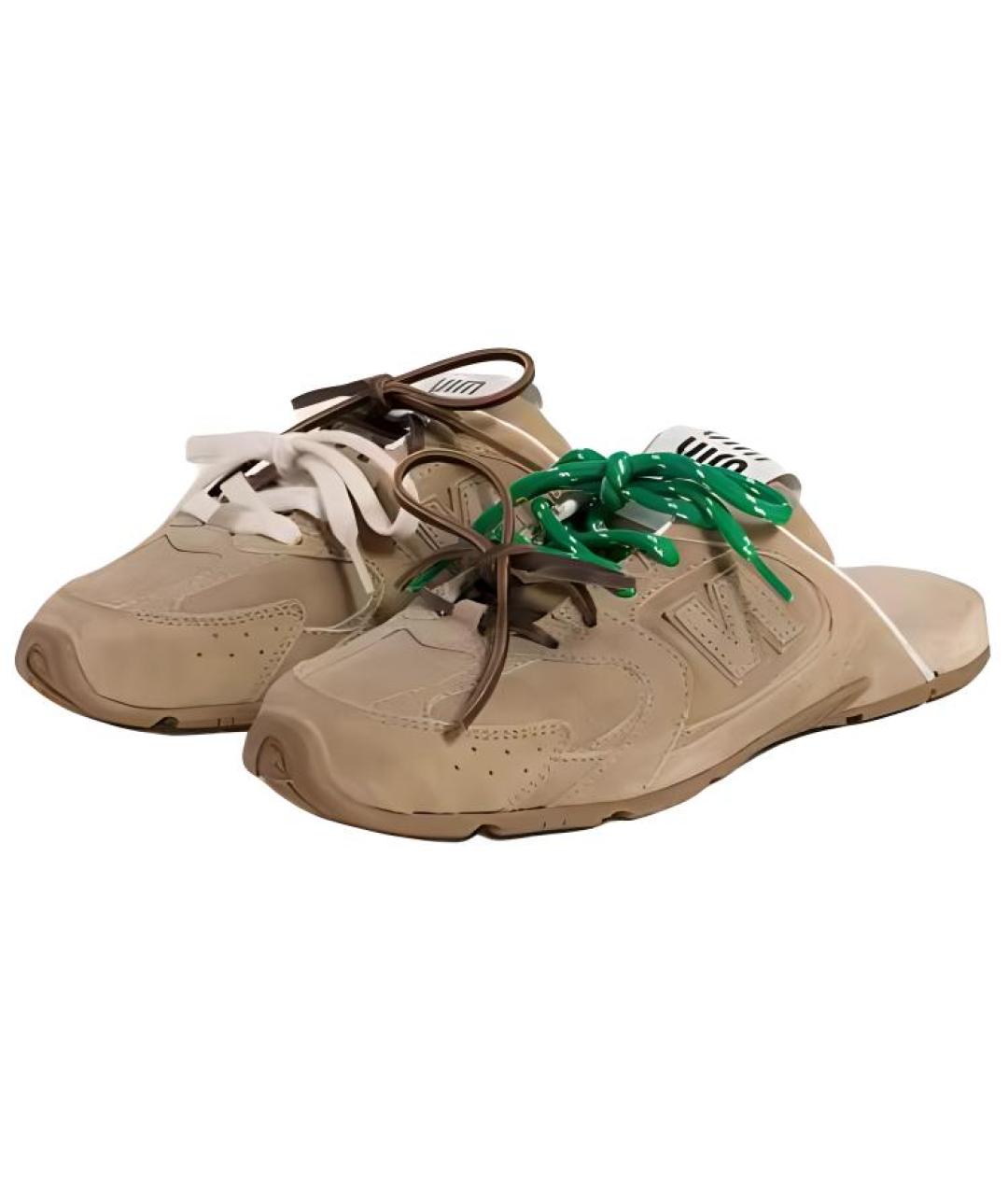 MIU MIU Коричневые мюли, фото 3