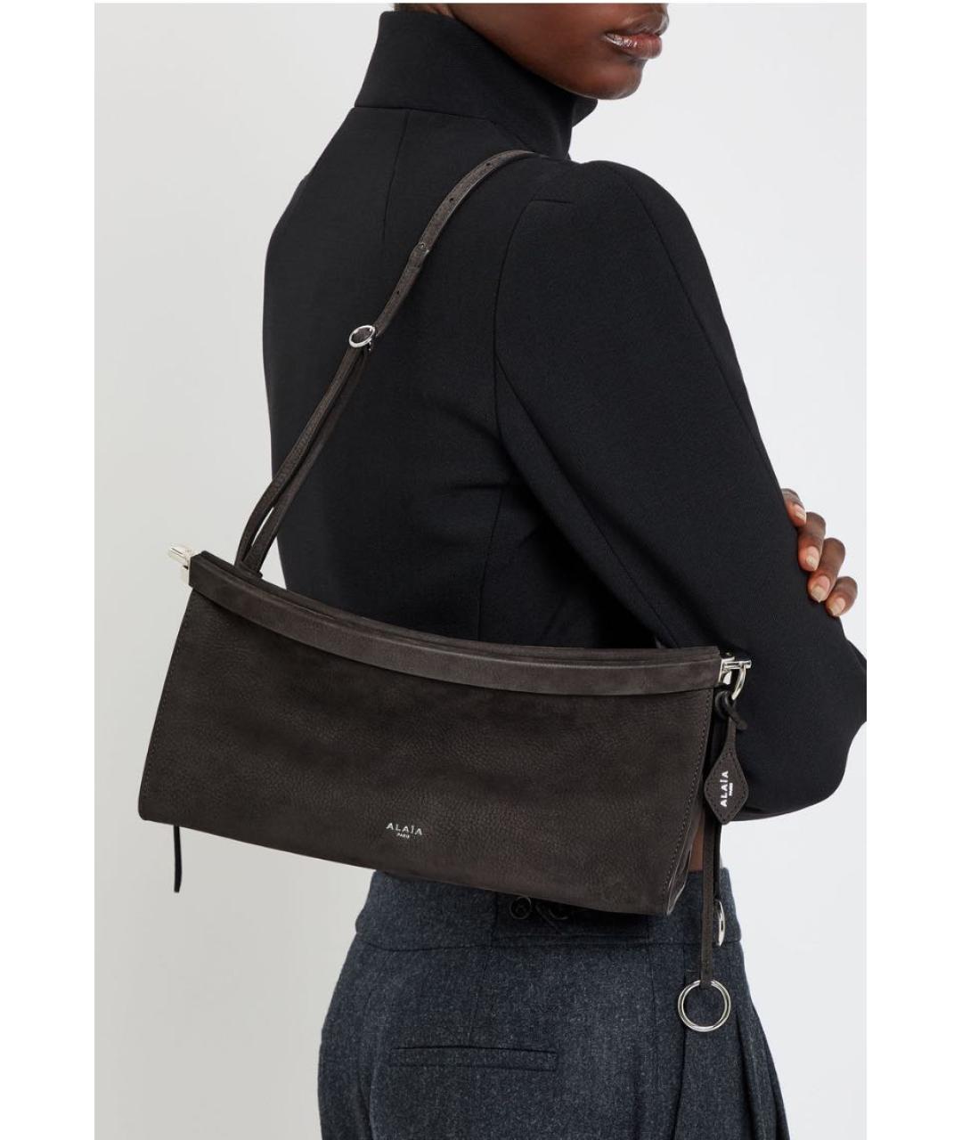 ALAIA Серая замшевая сумка через плечо, фото 8