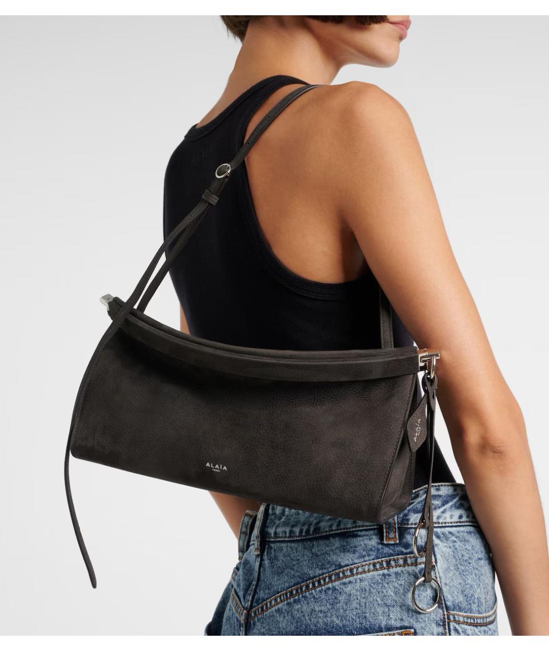 ALAIA Серая замшевая сумка через плечо, фото 2