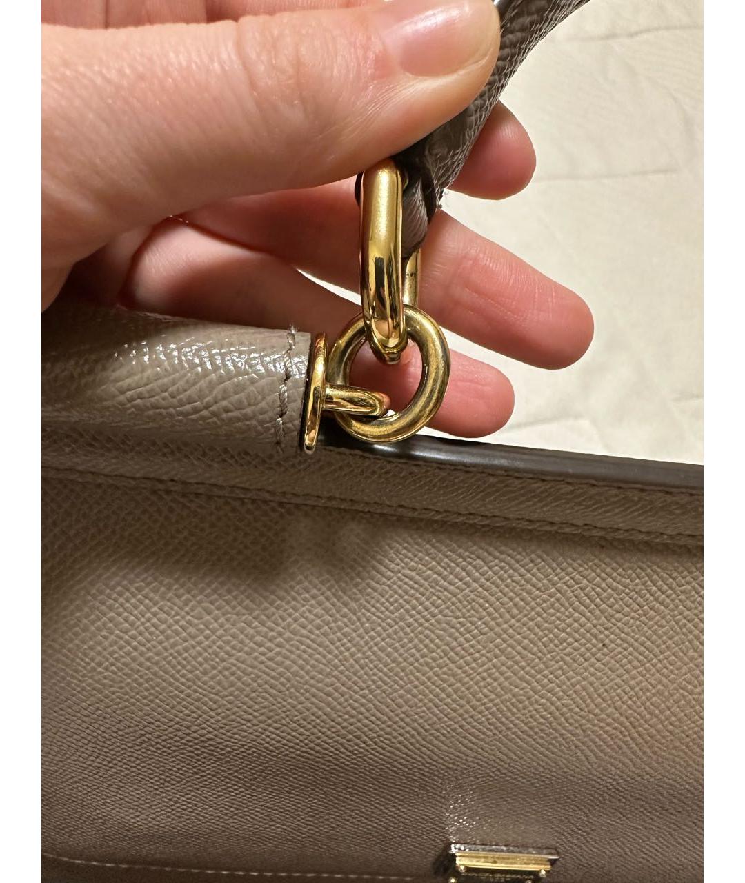 DOLCE&GABBANA Бежевая кожаная сумка через плечо, фото 3