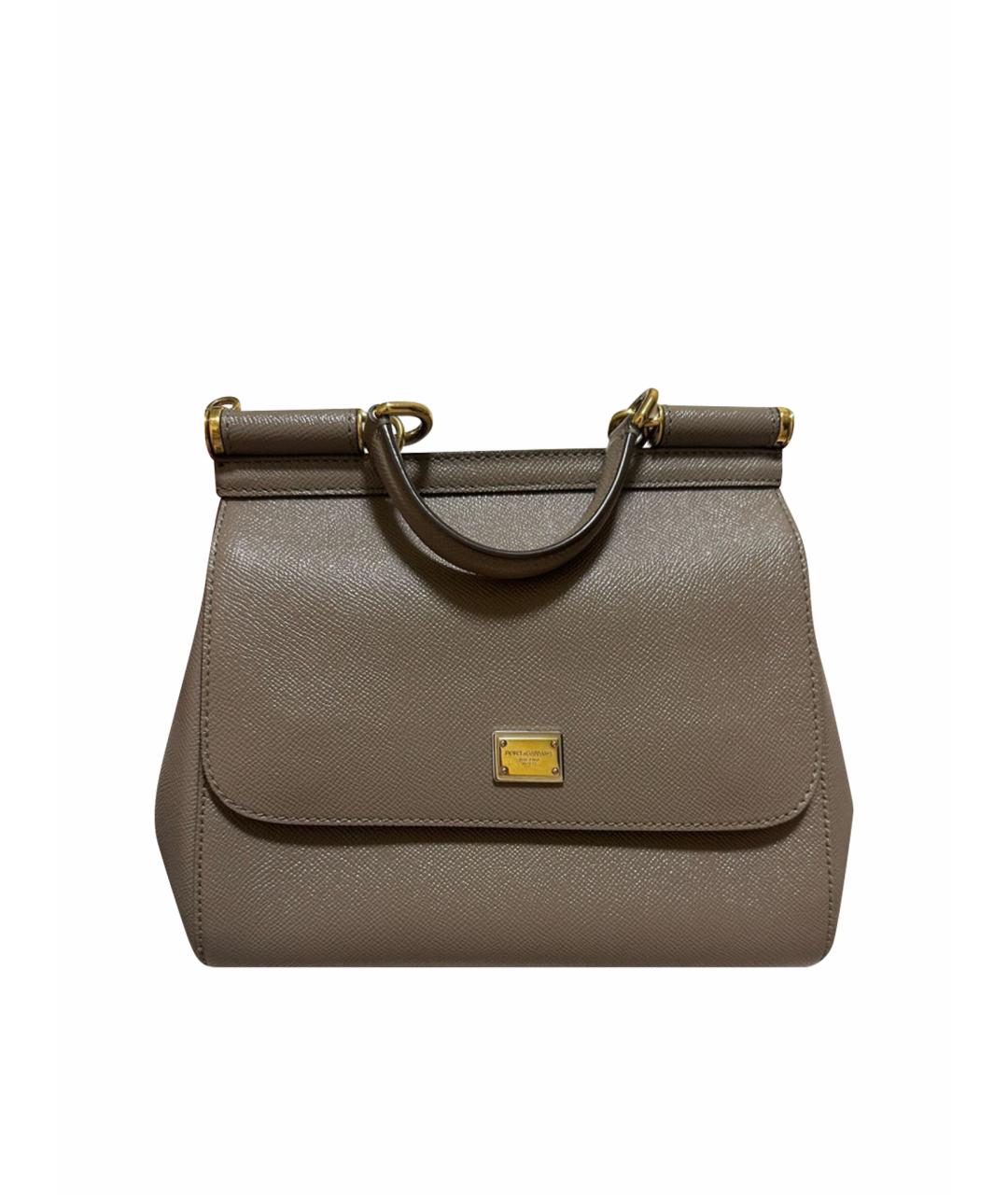 DOLCE&GABBANA Бежевая кожаная сумка через плечо, фото 1