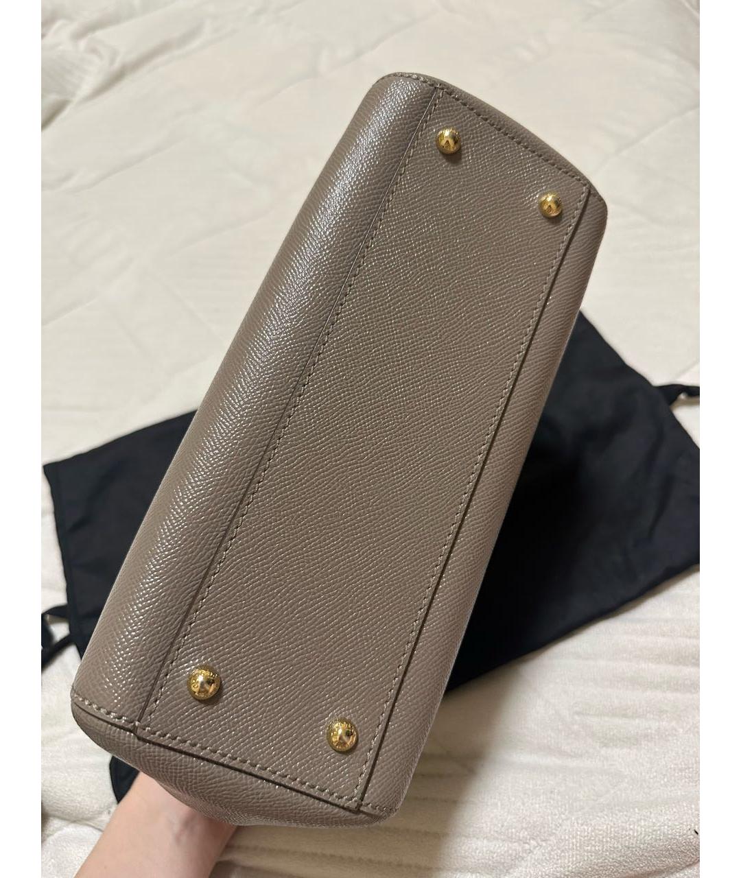 DOLCE&GABBANA Бежевая кожаная сумка через плечо, фото 6