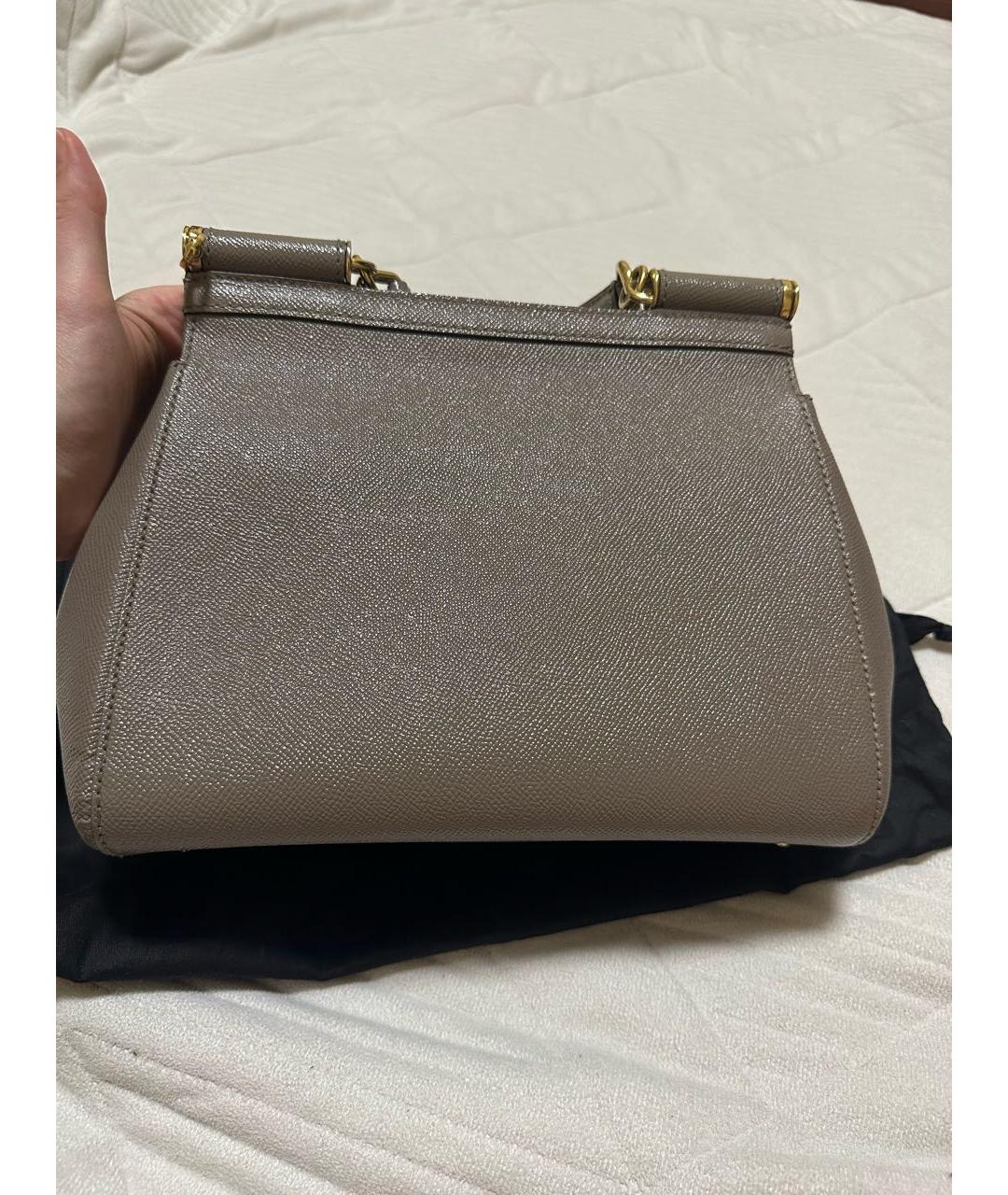 DOLCE&GABBANA Бежевая кожаная сумка через плечо, фото 5