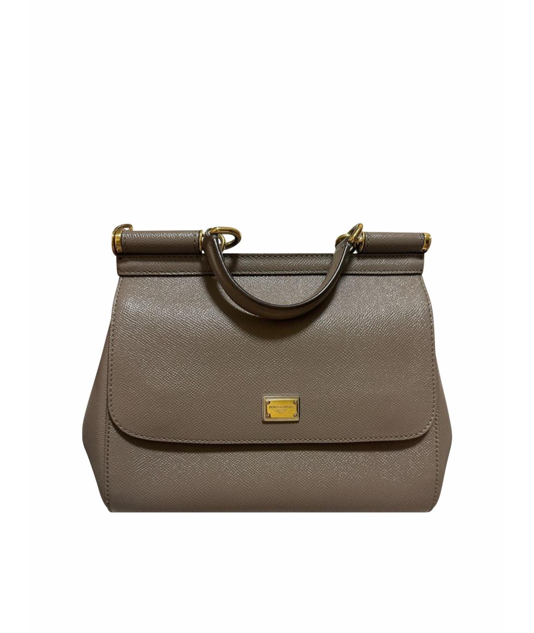 DOLCE&GABBANA Бежевая кожаная сумка через плечо, фото 9