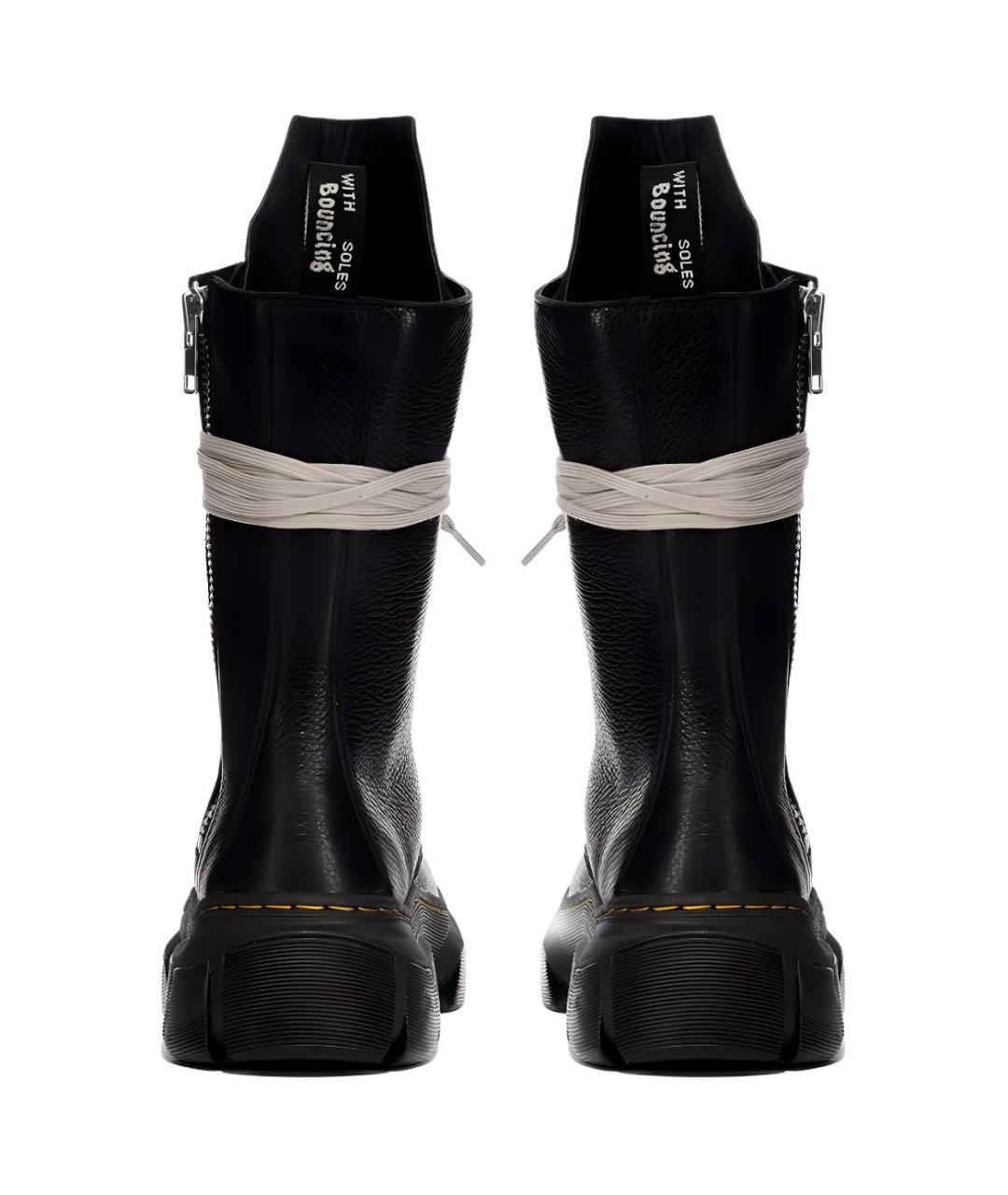 RICK OWENS Черные кожаные высокие ботинки, фото 5