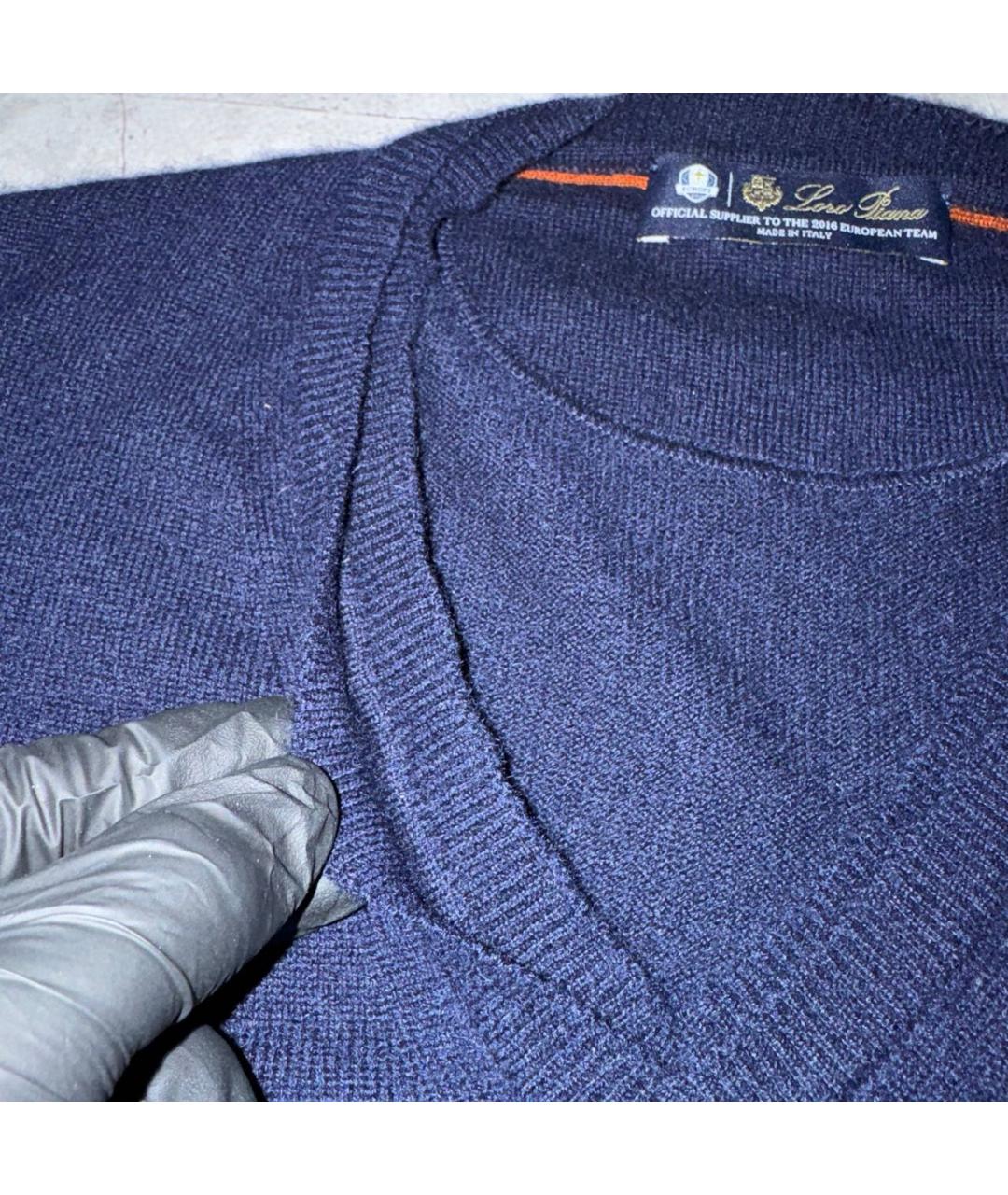 LORO PIANA Темно-синяя кашемировая жилетка, фото 5