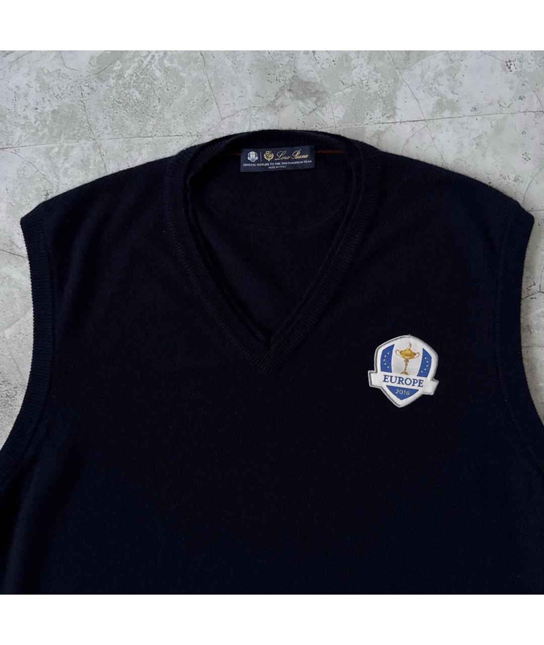 LORO PIANA Темно-синяя кашемировая жилетка, фото 3